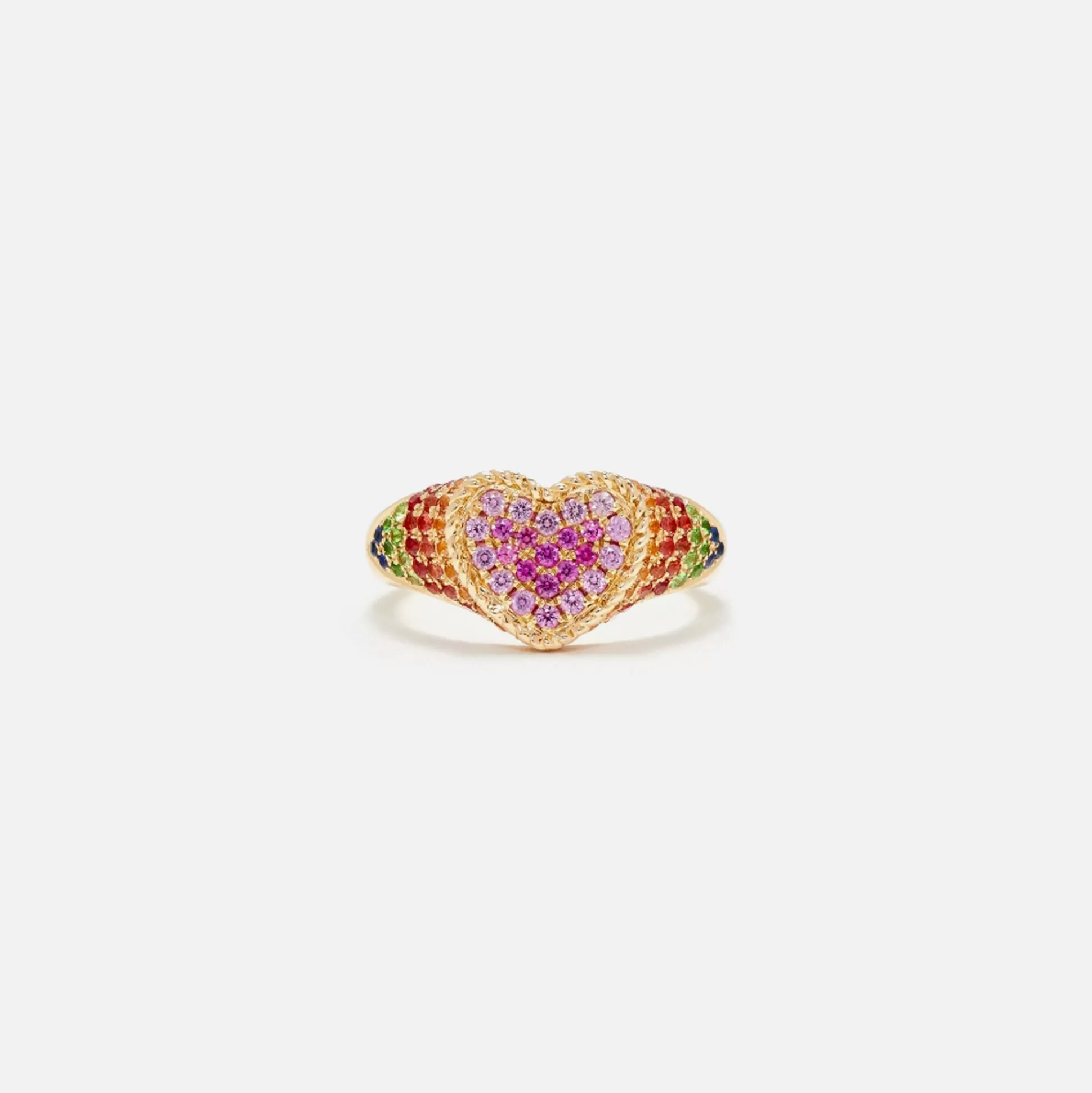 New Yvonne Leon baby chevalier coeur rainbow ring Multi