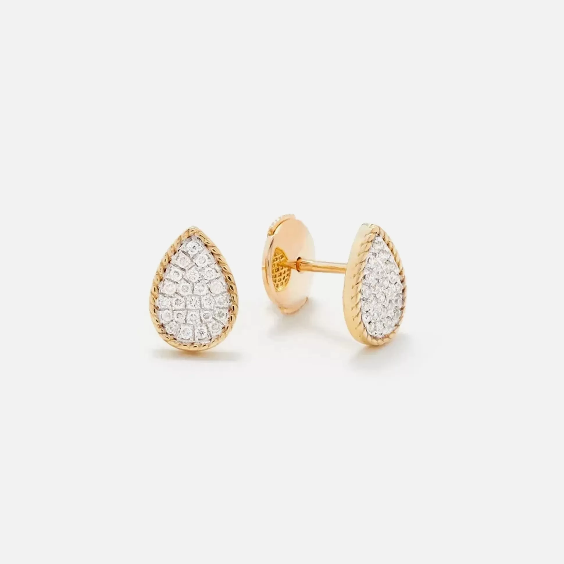 Store Yvonne Leon baby puces poire diamond earrings