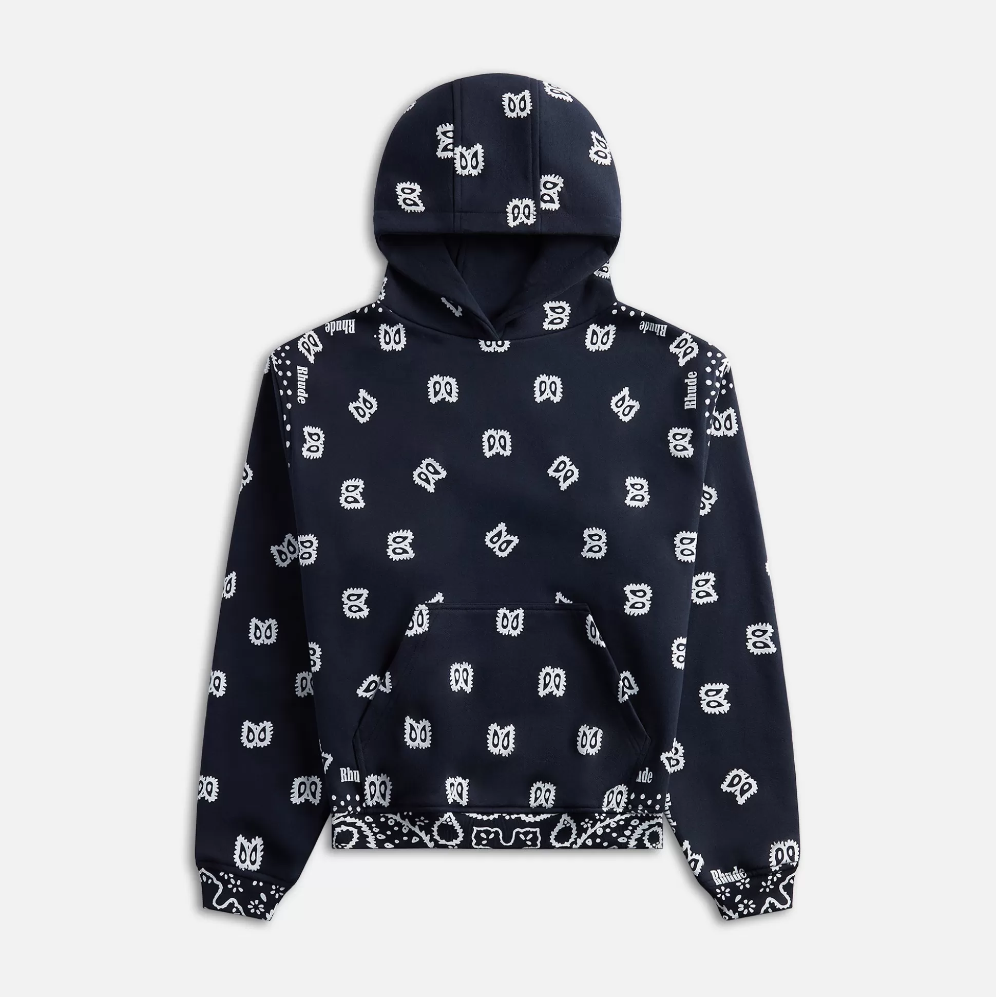 Fashion Rhude bandana print hoodie Vintage Black