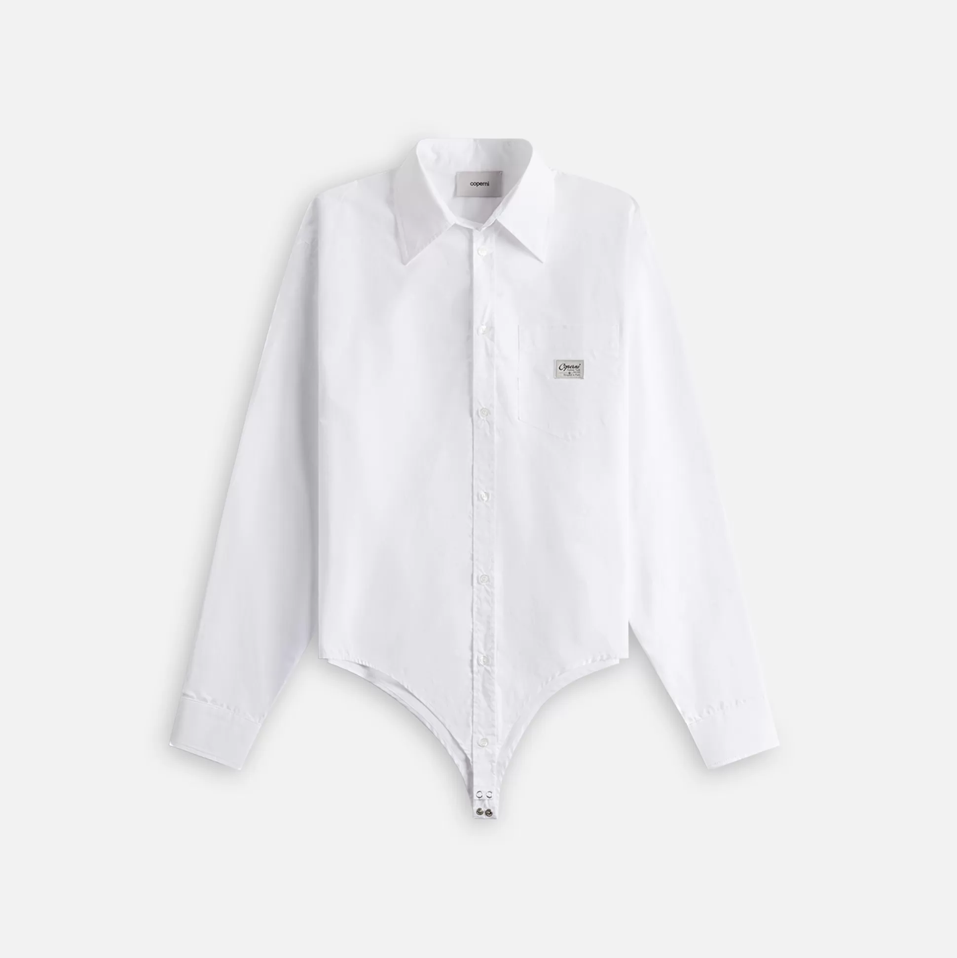 Fashion Coperni bodysuit poplin shirt White