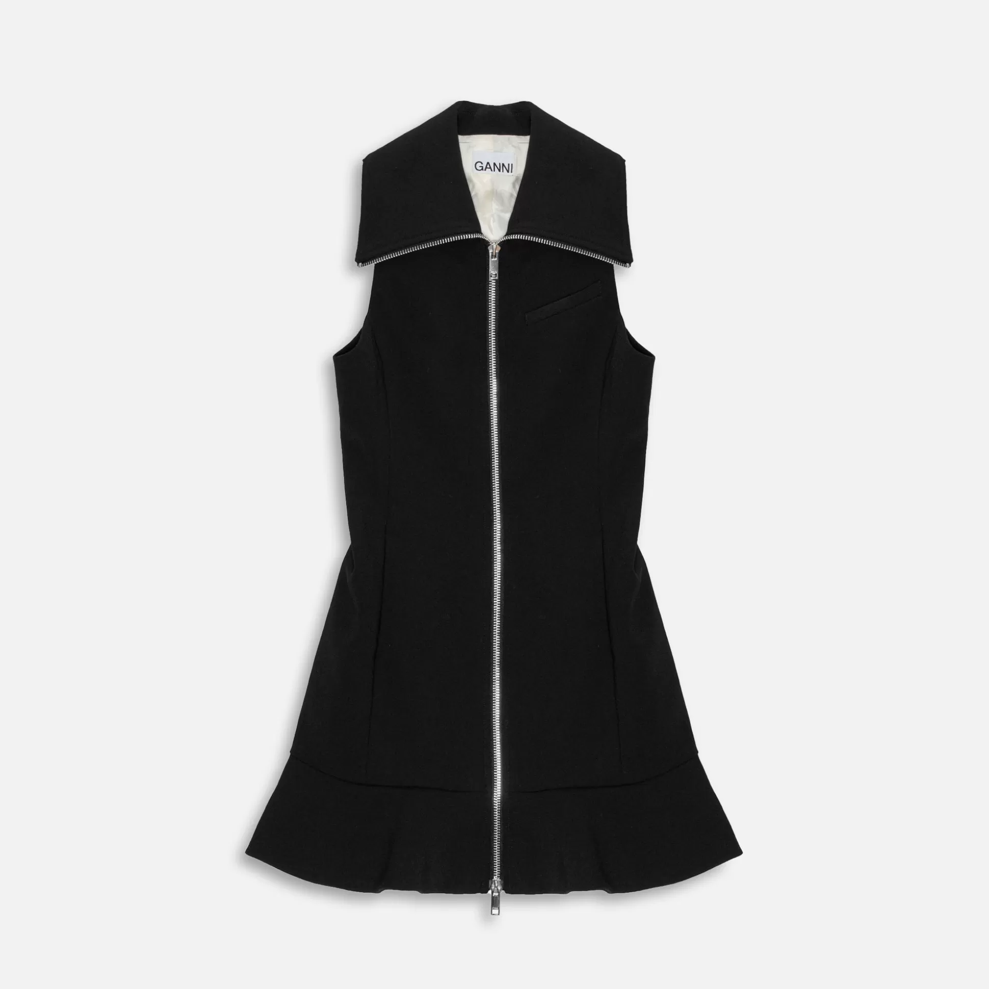 Cheap Ganni bonded crepe mini dress Black