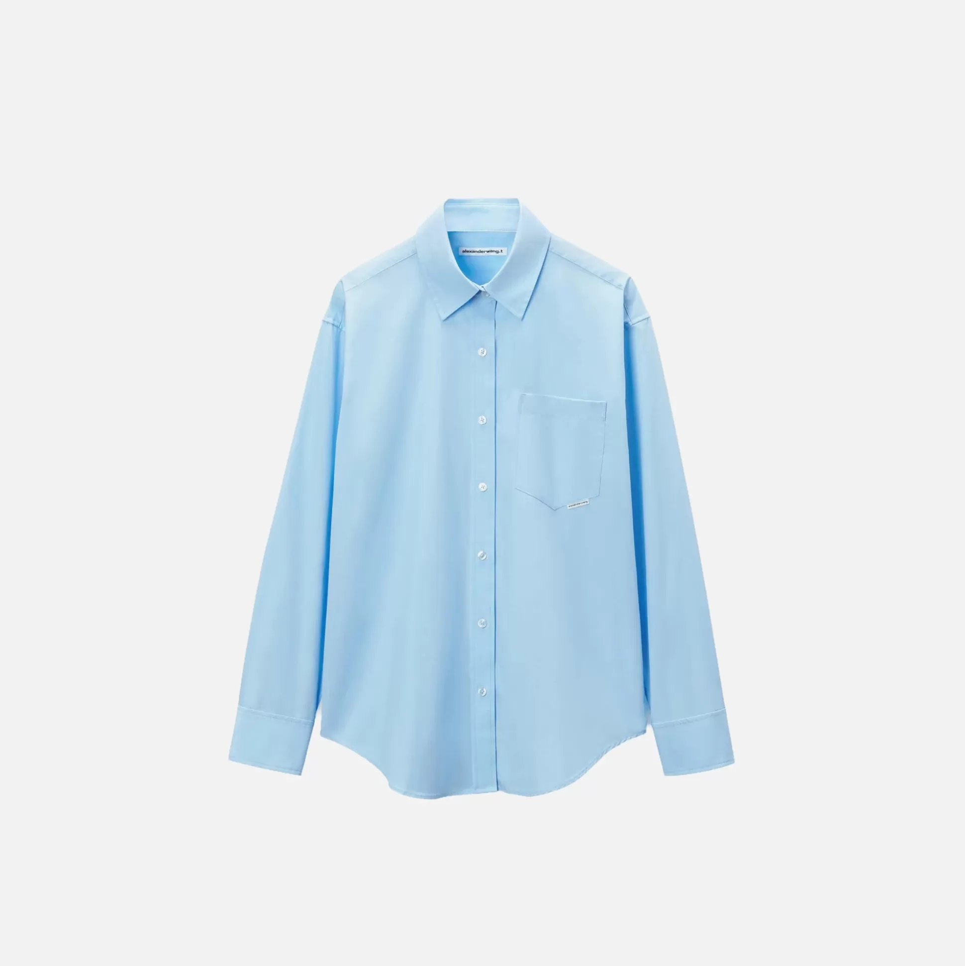 Outlet T by Alexander Wang boyfriend shirt with logo Blue