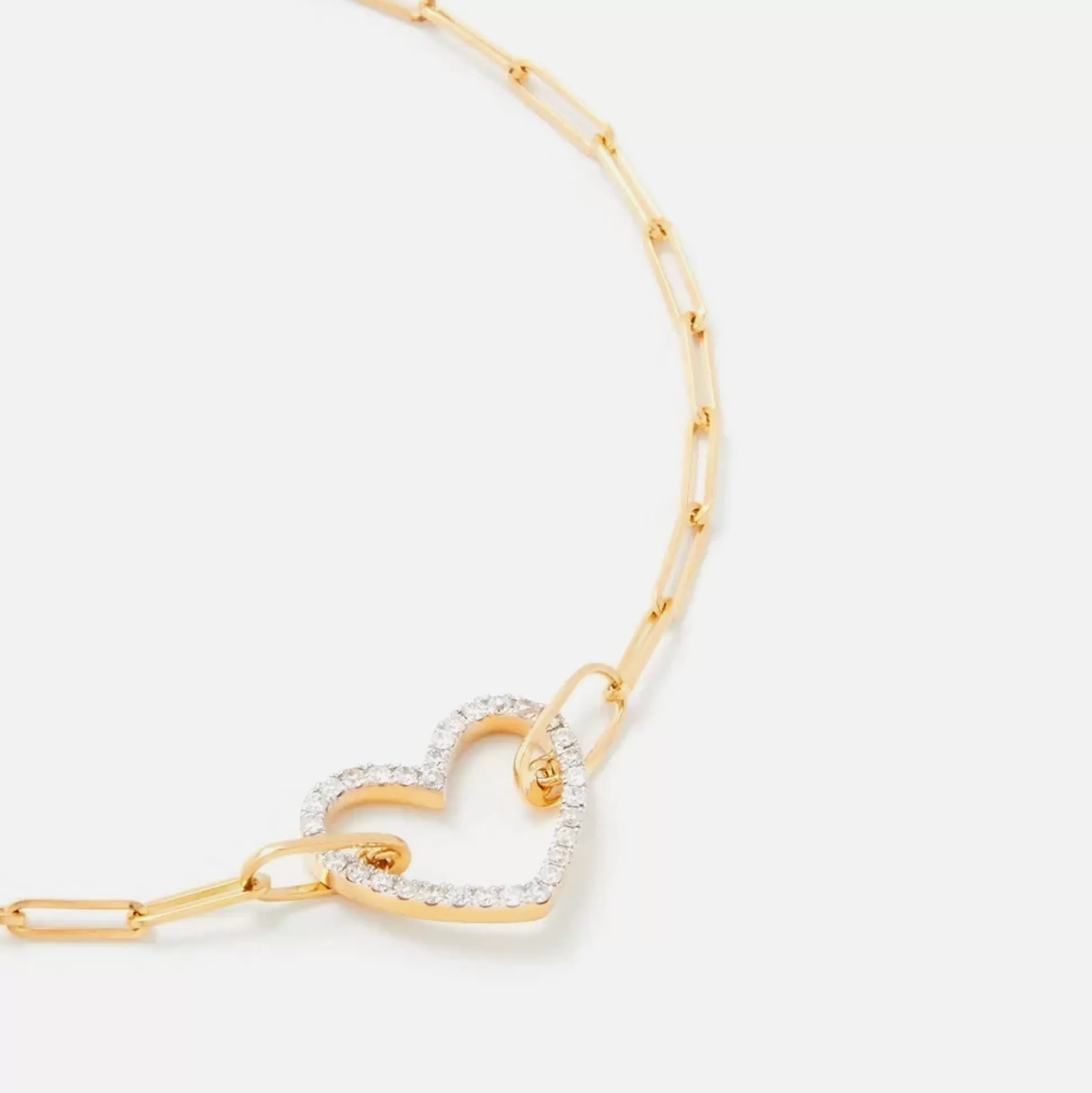 Clearance Yvonne Leon bracelet petit coeur diamants jaune Yellow Gold