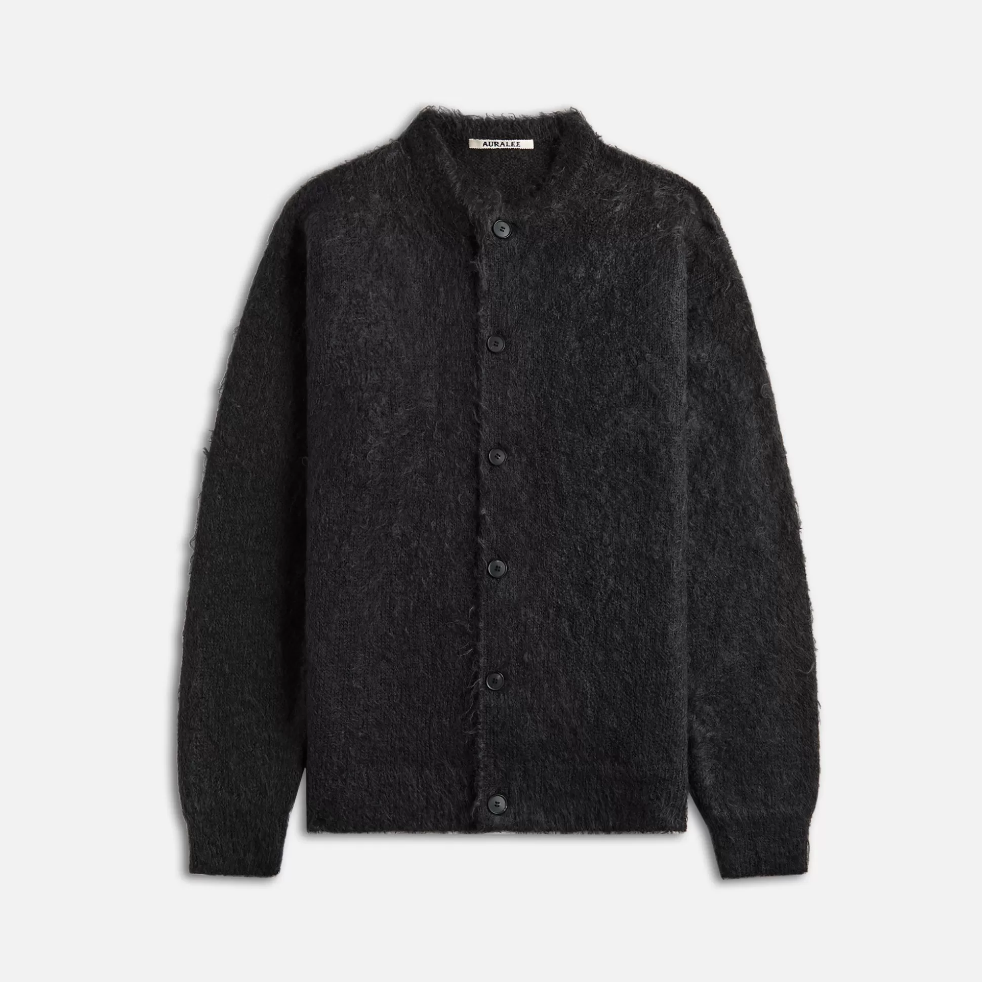 Best Sale Auralee brushed super kid mohair knit cardigan Ink Black