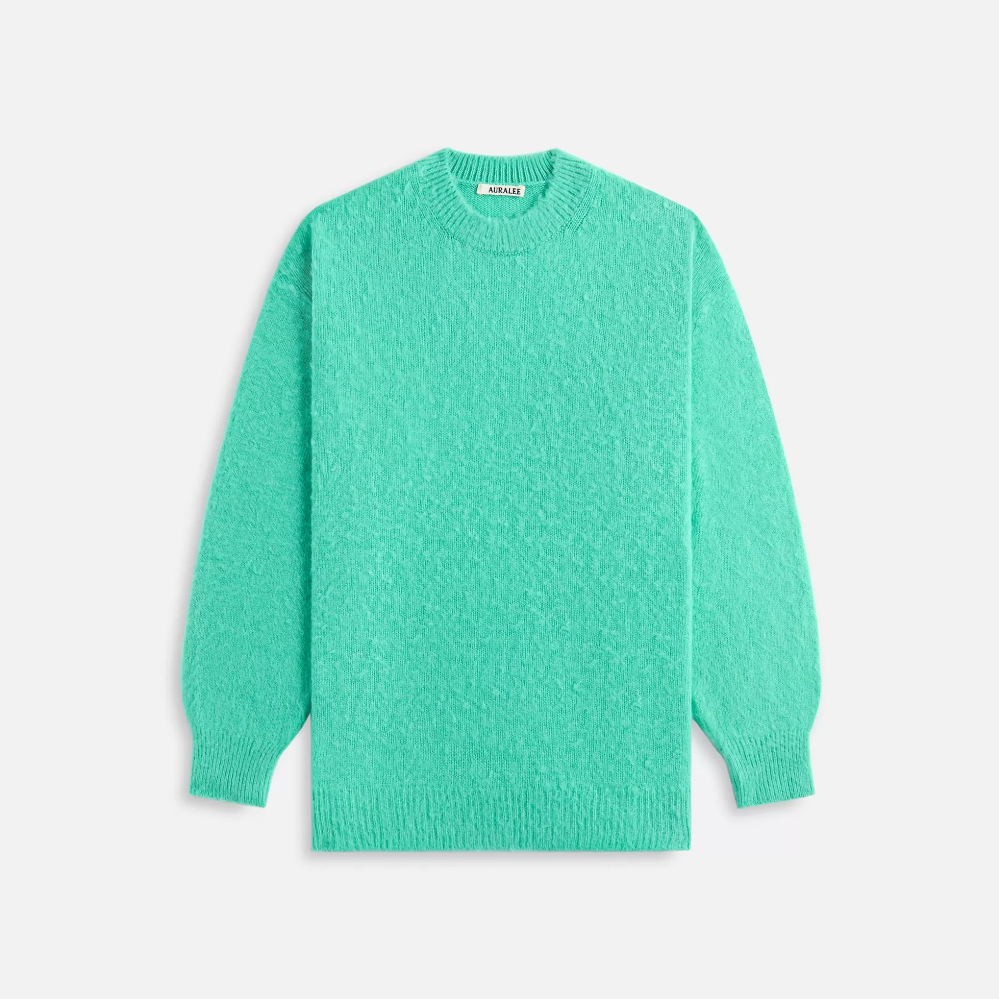 Sale Auralee brushed wool cashmere silk knit Aqua Green