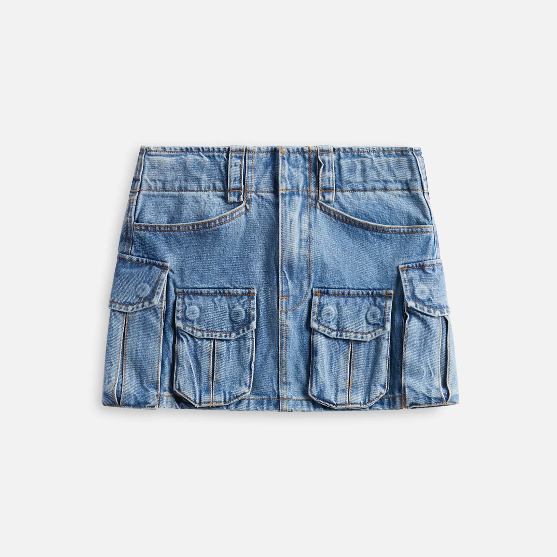 Shop T by Alexander Wang cargo pocket skirt Vintage Light Indigo