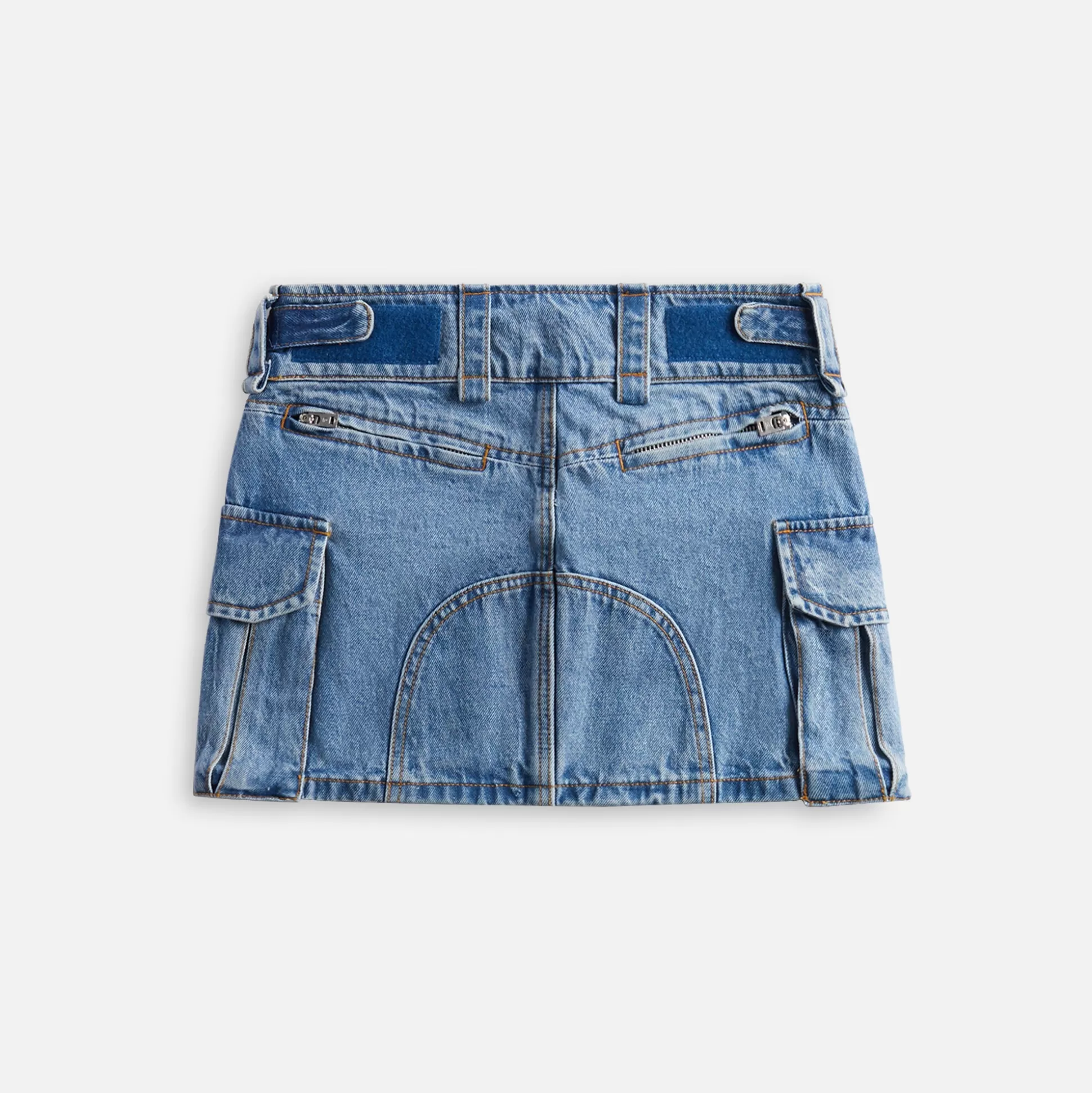 Shop T by Alexander Wang cargo pocket skirt Vintage Light Indigo