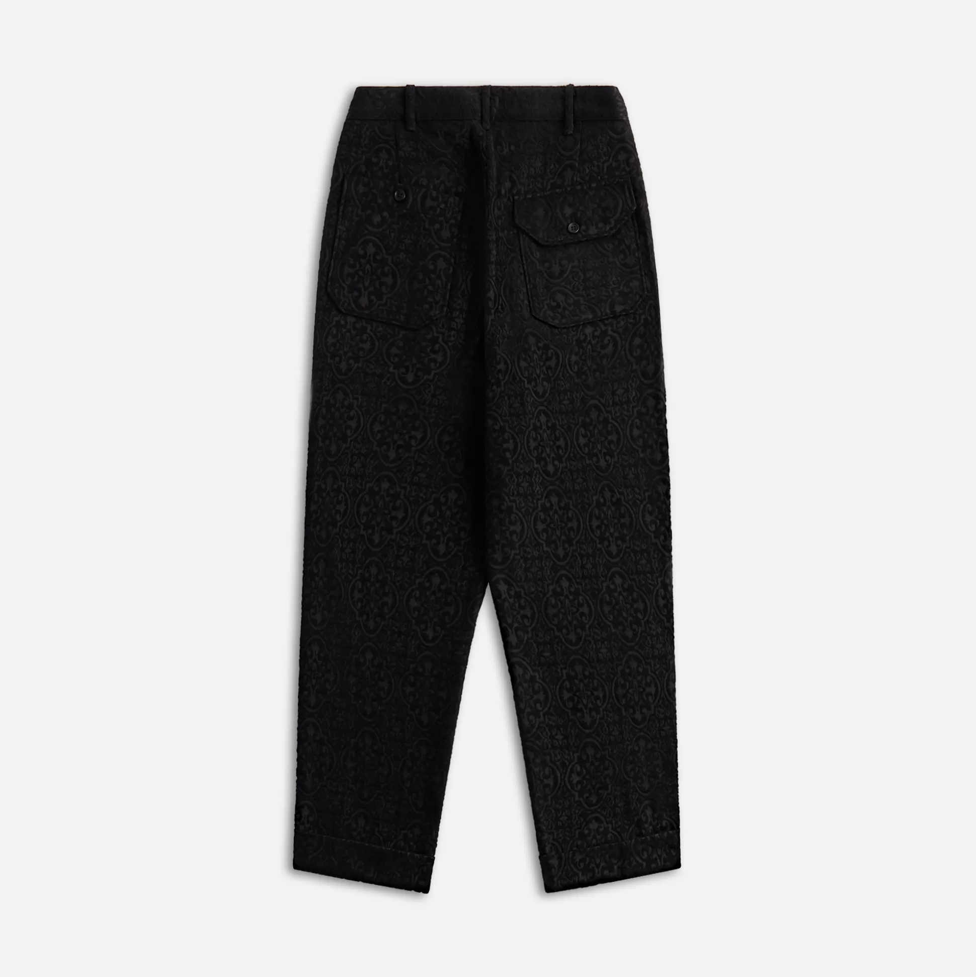 Shop Engineered Garments carlyle pant crest flocked jacquard Black