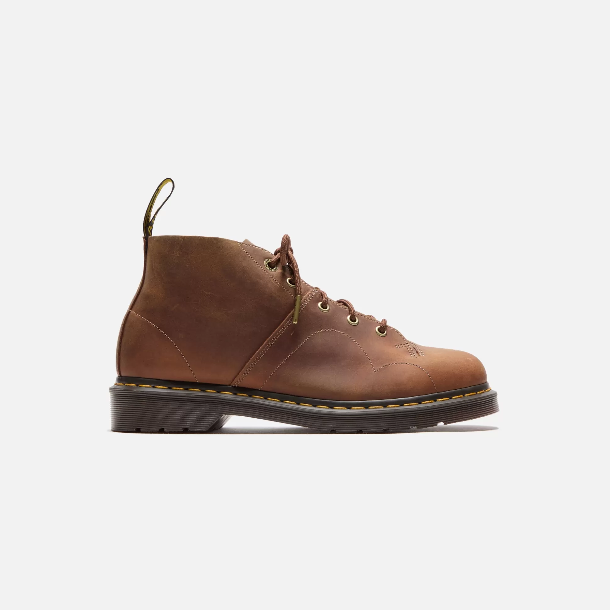 Best Sale Dr. Martens church burnished waxy pull up boot Yam