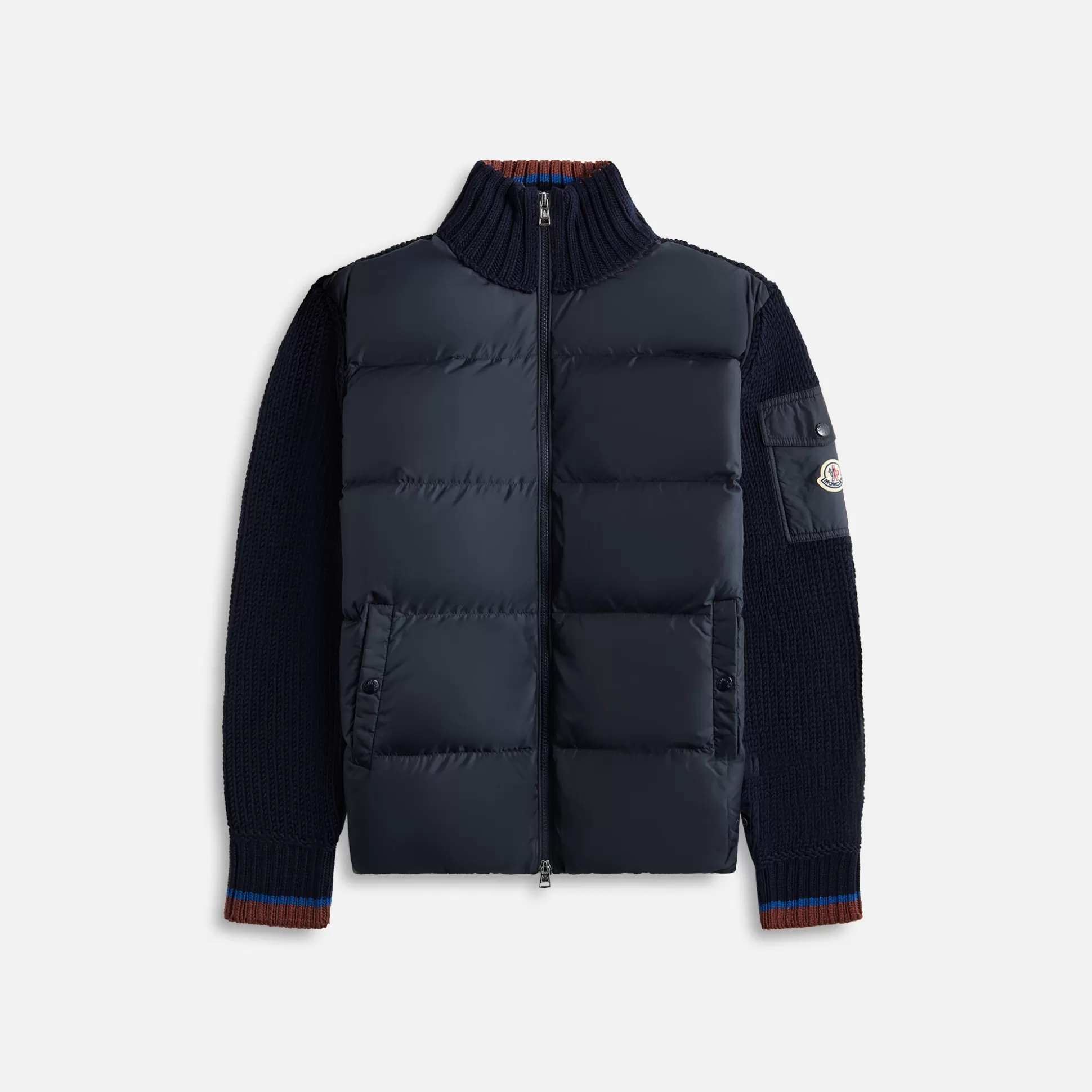 Store Moncler comfort round wool cardigan Navy