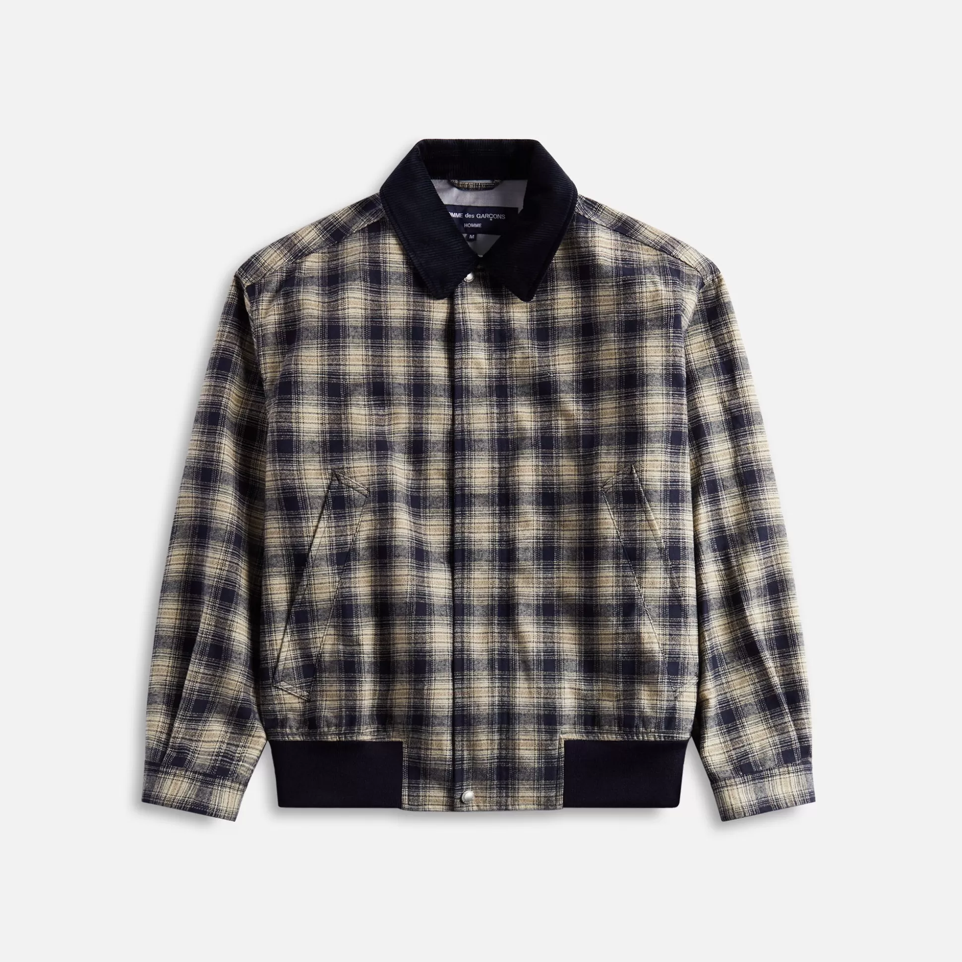 Sale CDG Homme comme des garçons homme cotton flannel check triple layer Navy