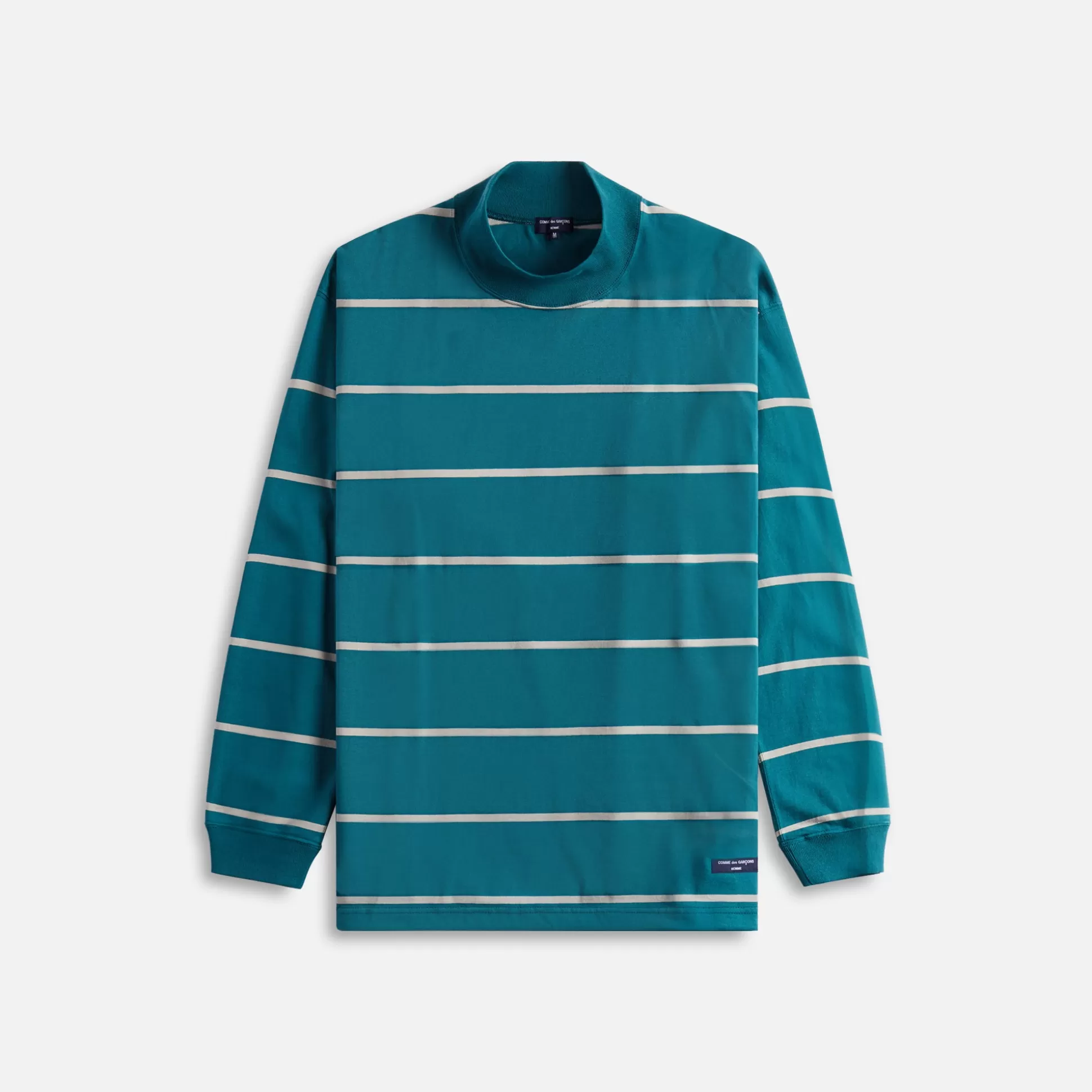Sale CDG Homme comme des garçons homme cotton jersey horizontal stripe sweater Green