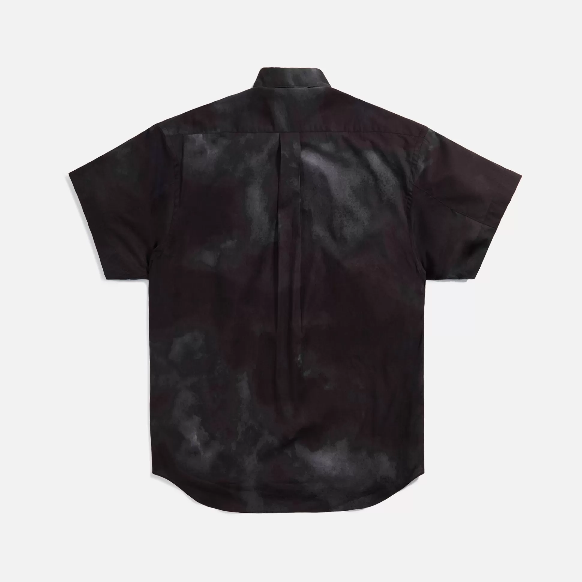 Shop CDG Shirt comme des gar‡ons shirt cotton poplin shirt w/ tye dye print Black