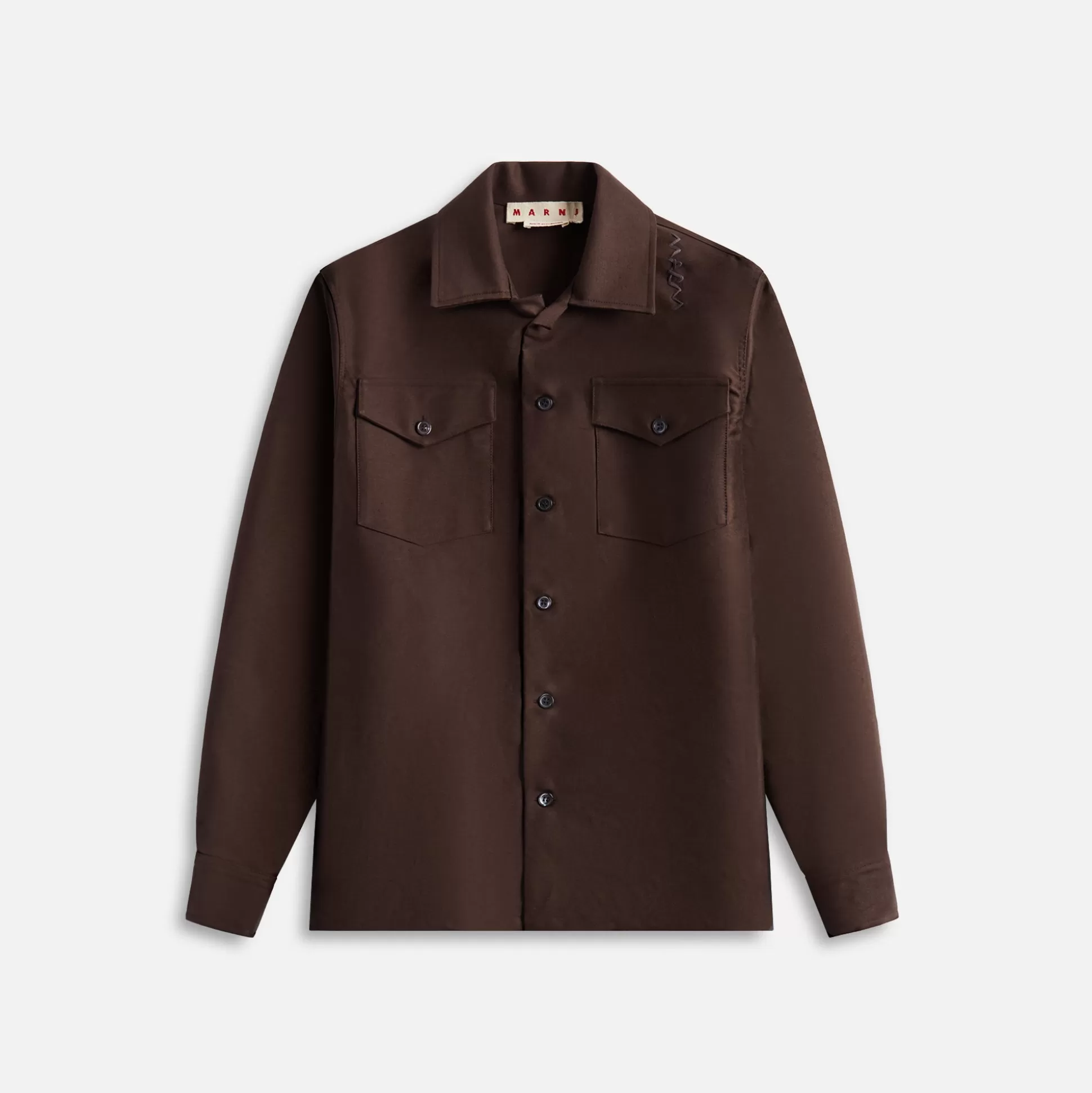 Clearance Marni compact organic cotton moleskin overshirt Moca