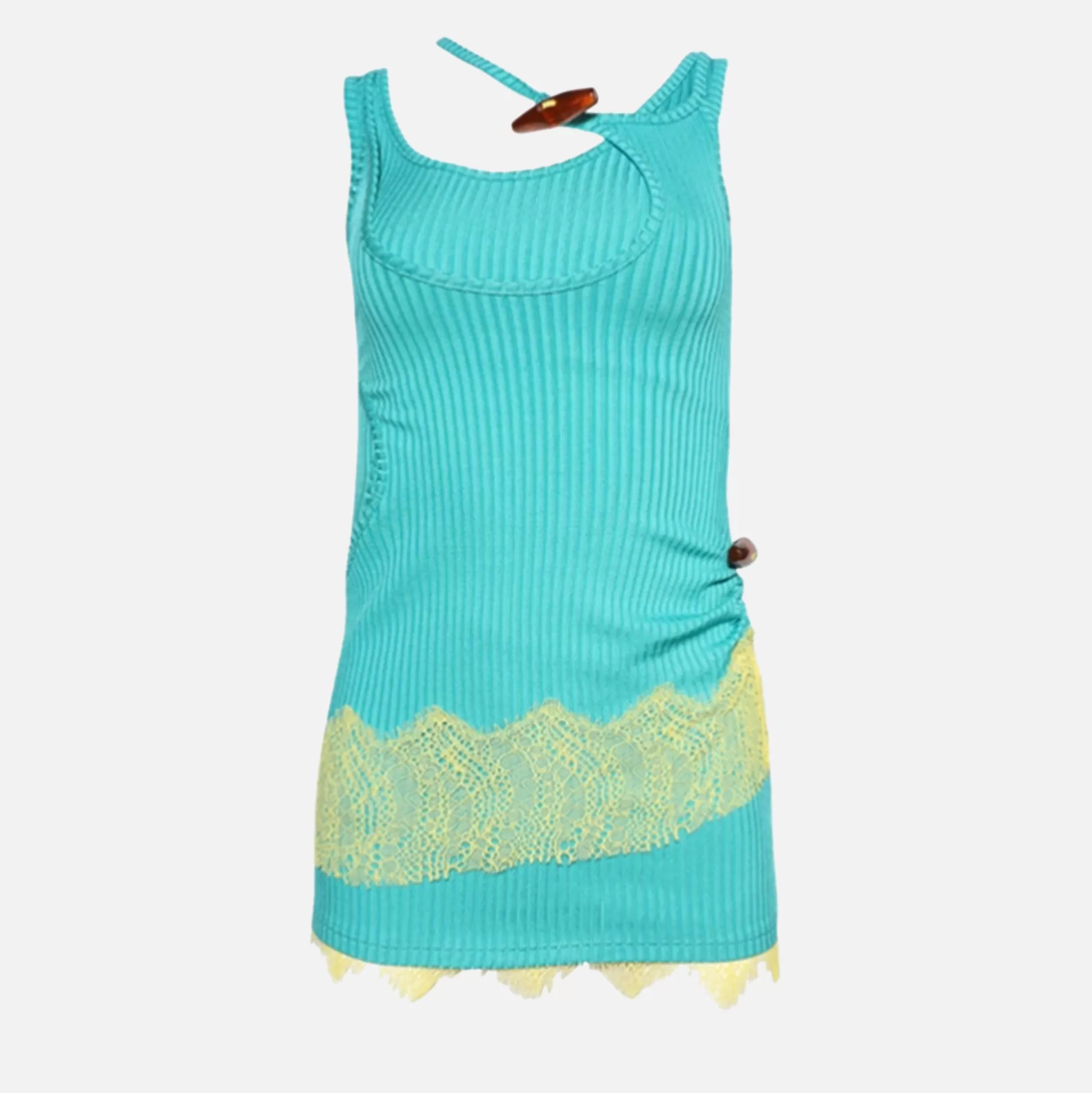 Cheap Christopher Esber corrugated lace toggle dress Teal