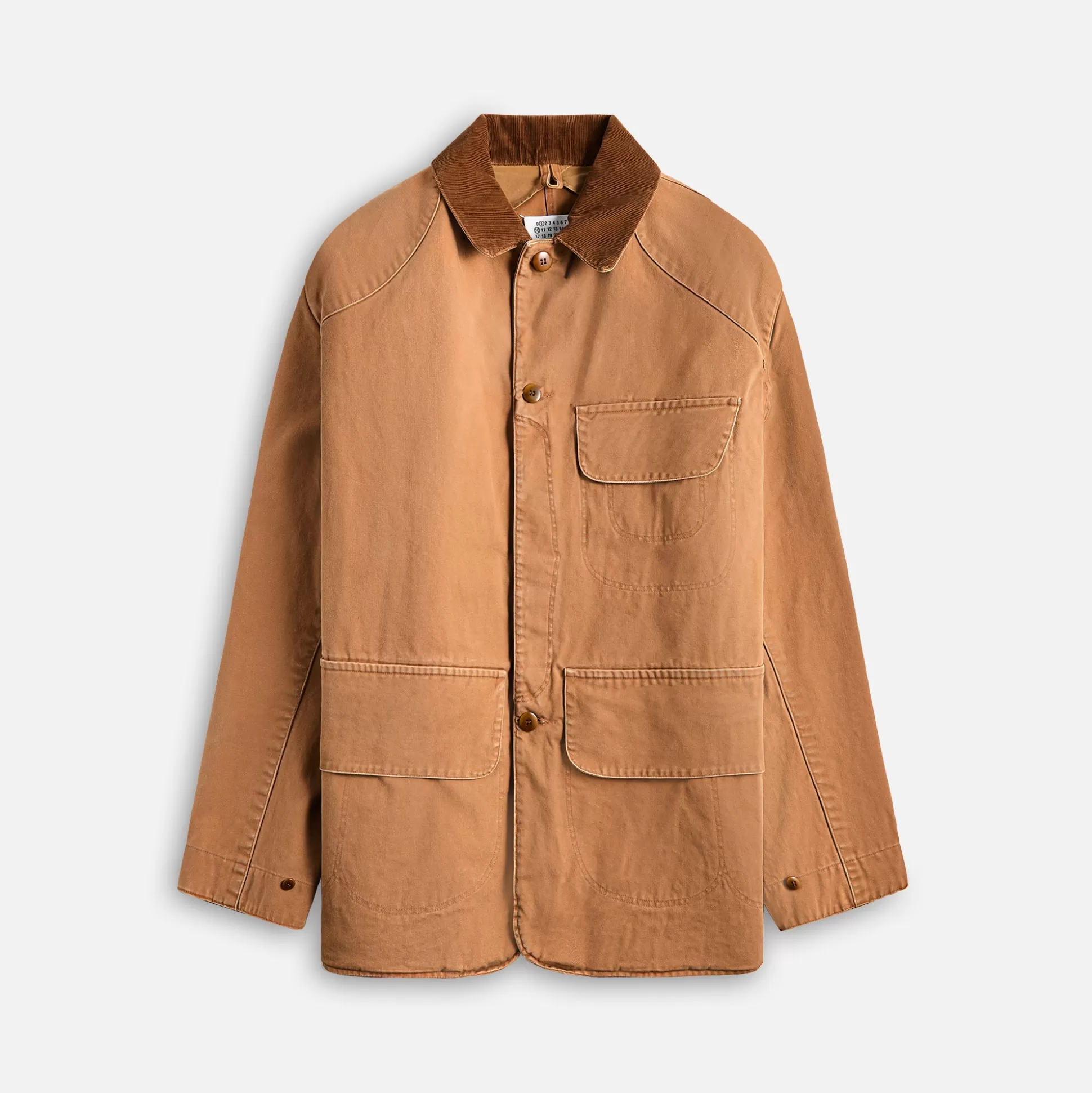 Shop Maison Margiela cotton canvas jacket Ochre