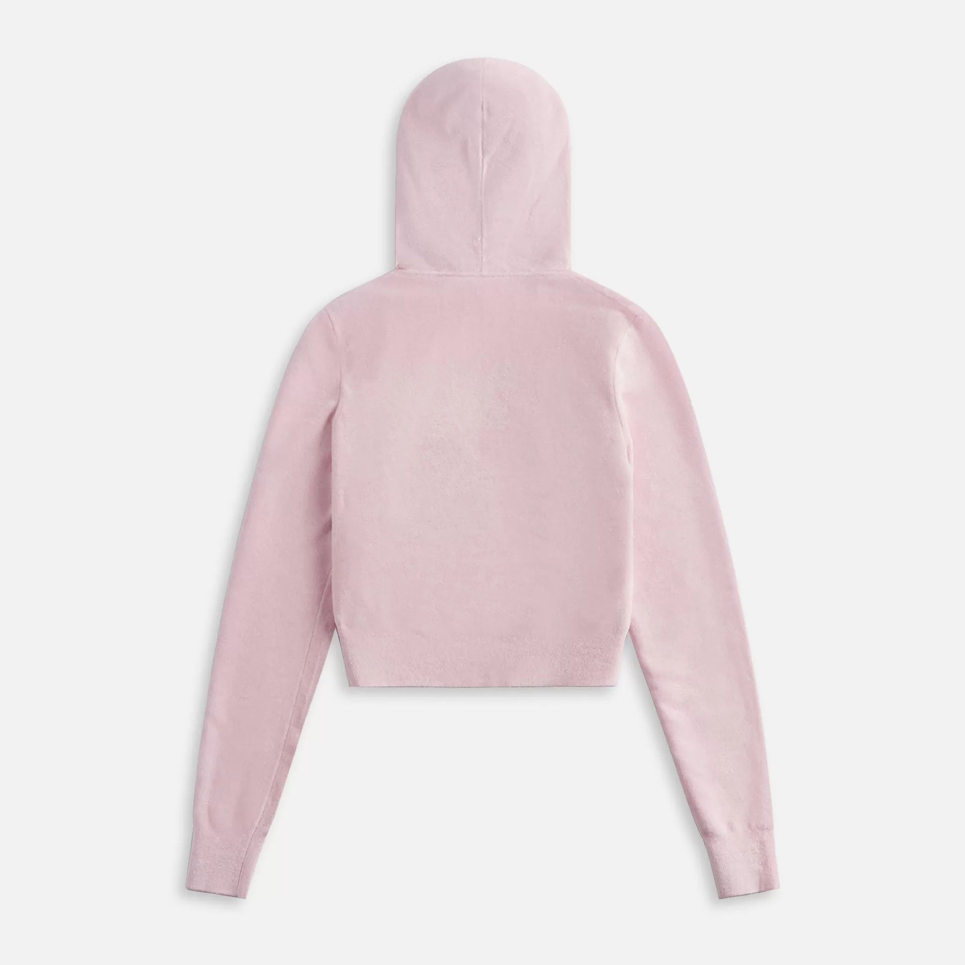 Outlet T by Alexander Wang cropepd long sleeve hoodie with embossed logo Light Pink