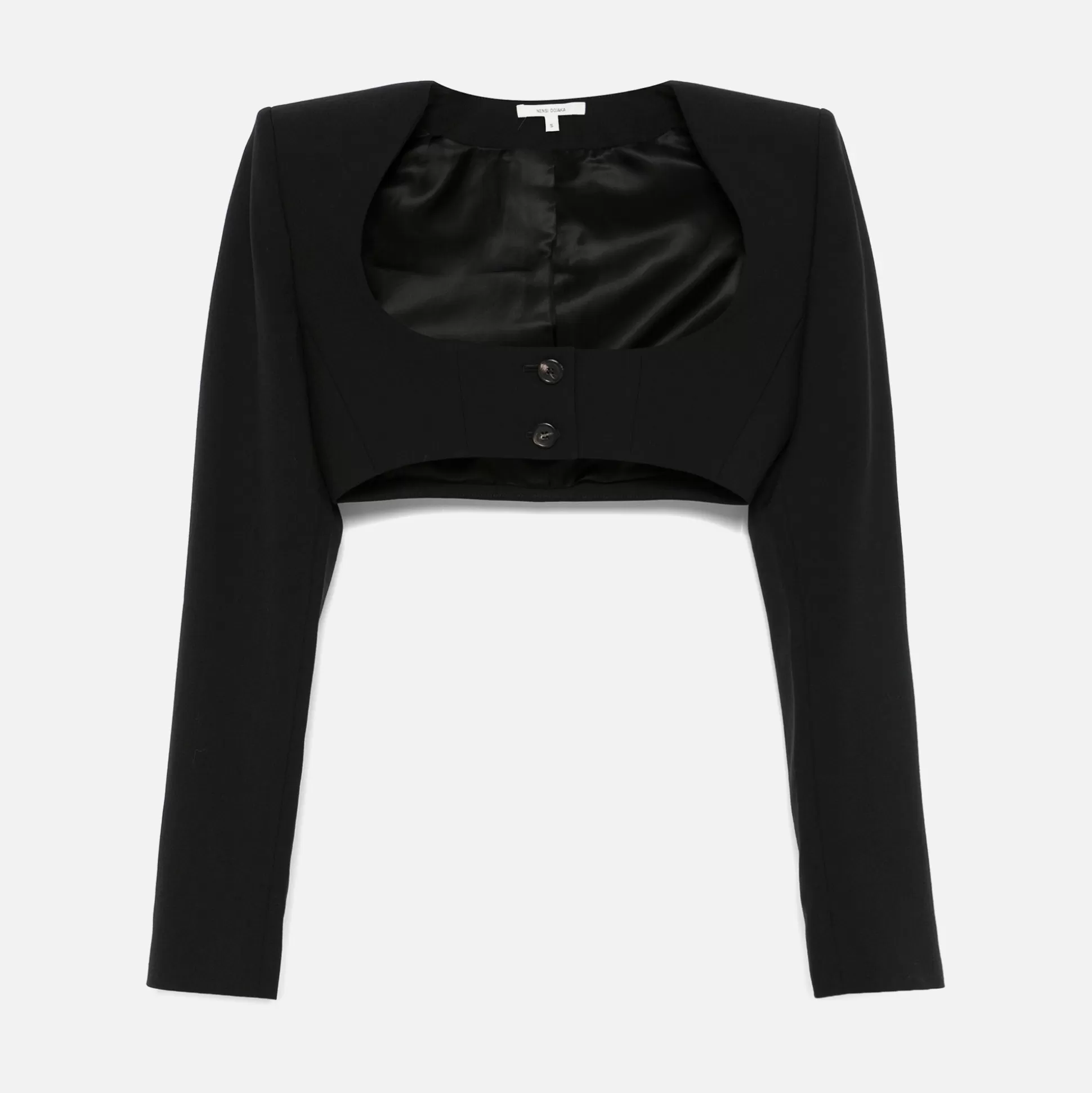 Shop Nensi Dojaka cropped jacket Black