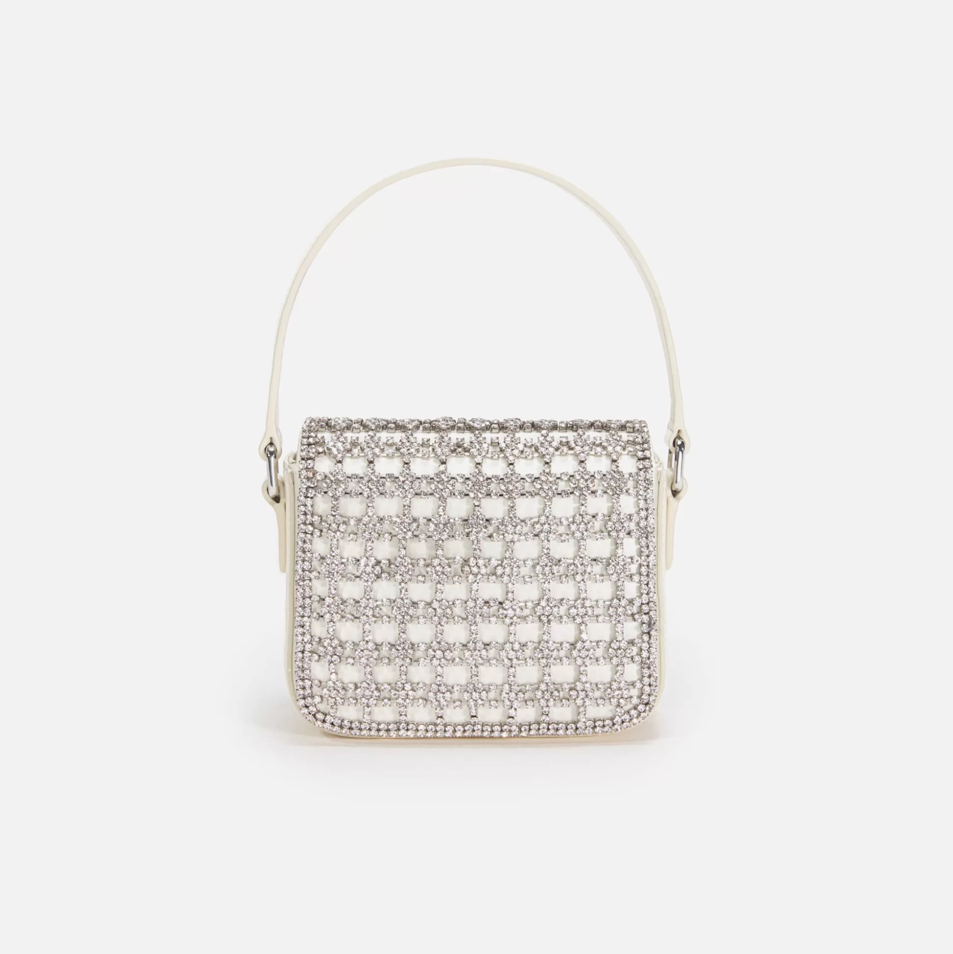 New Self-Portrait crystal micro bag Champagne