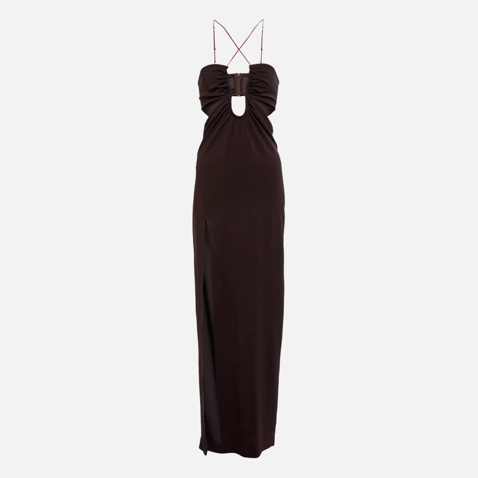 Shop Nensi Dojaka cutout jersey maxi dress Brown