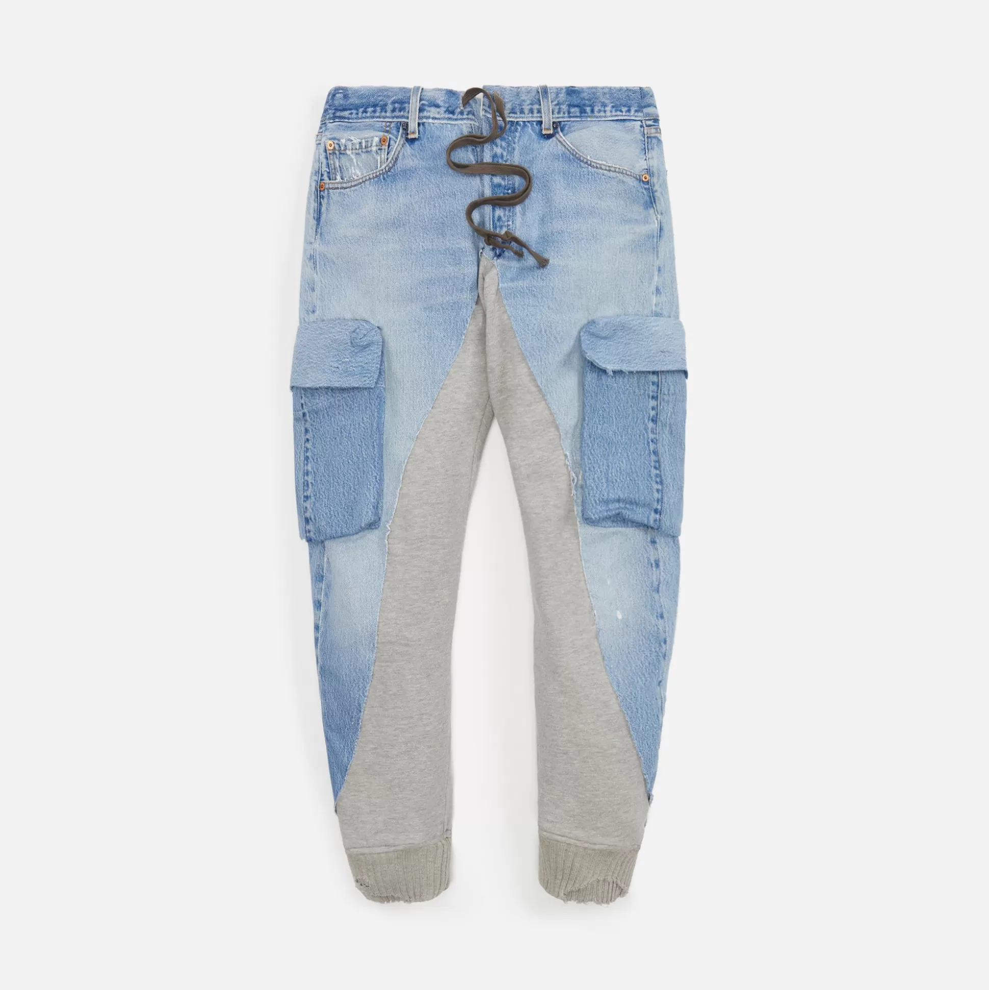 Flash Sale Greg Lauren denim 50/50 cargo lounge pant Blue