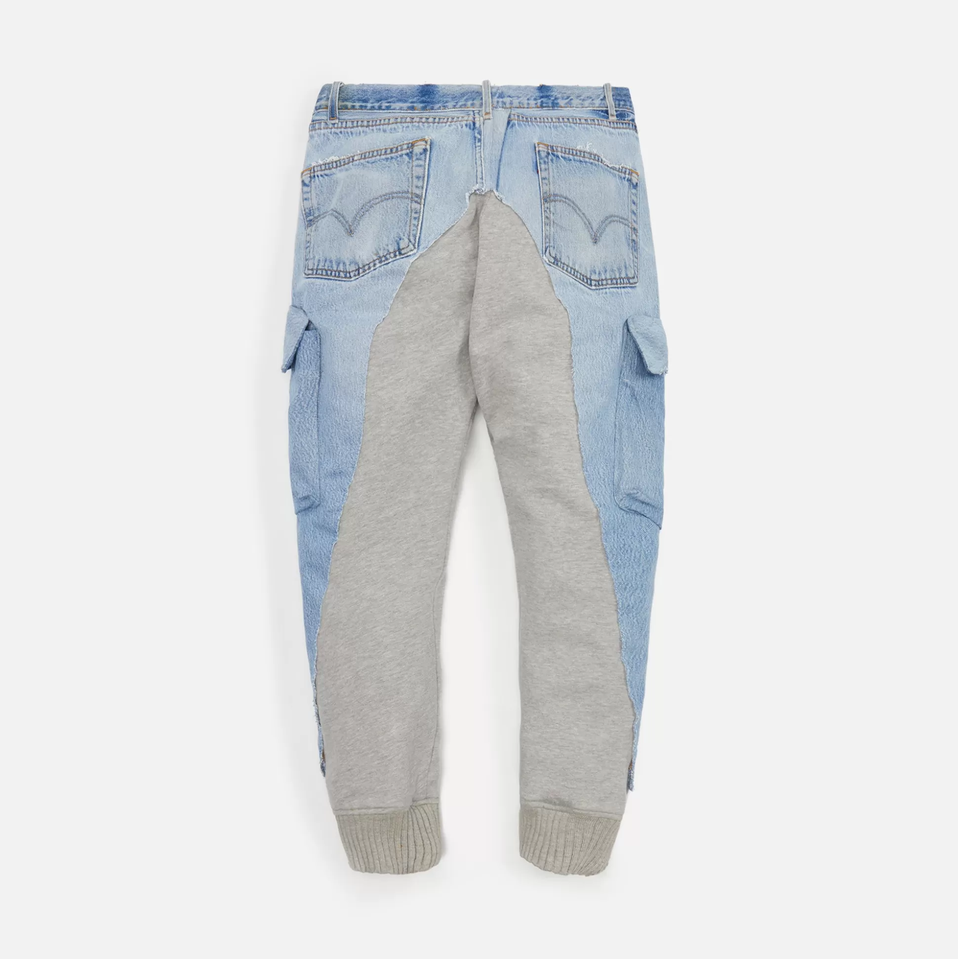 Flash Sale Greg Lauren denim 50/50 cargo lounge pant Blue