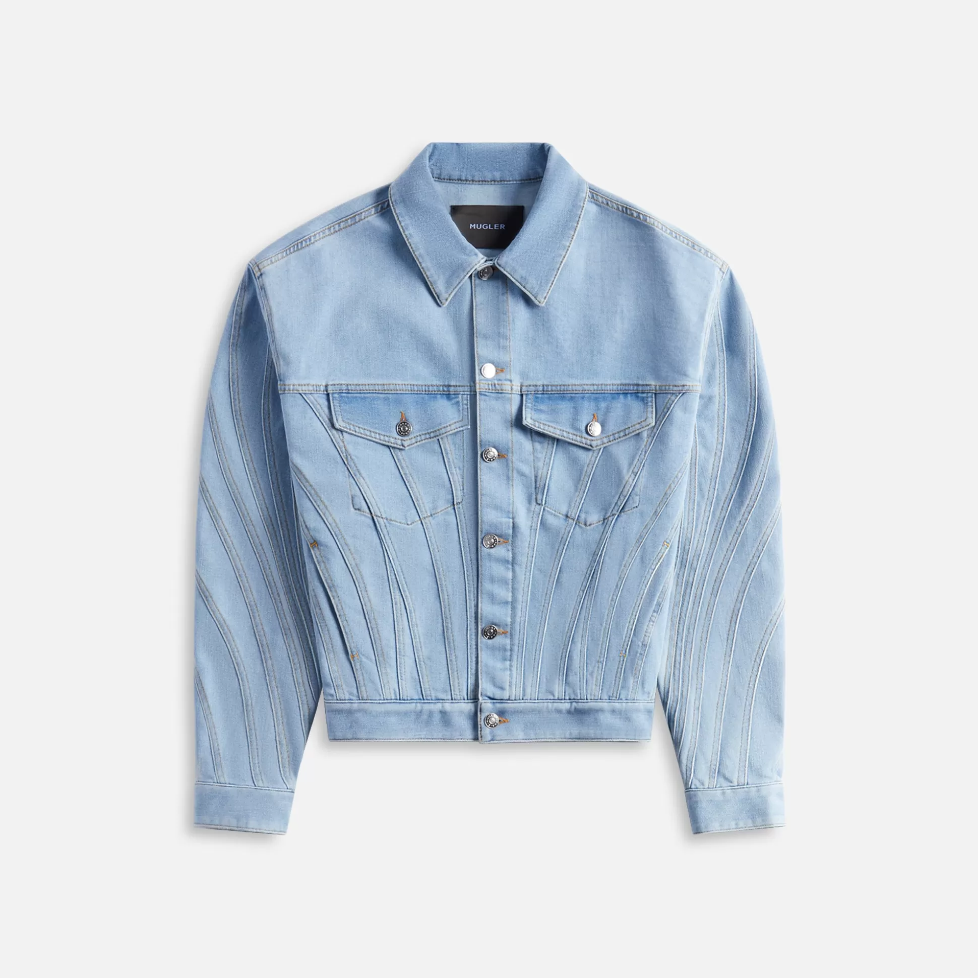 Clearance Mugler denim jacket Light Blue