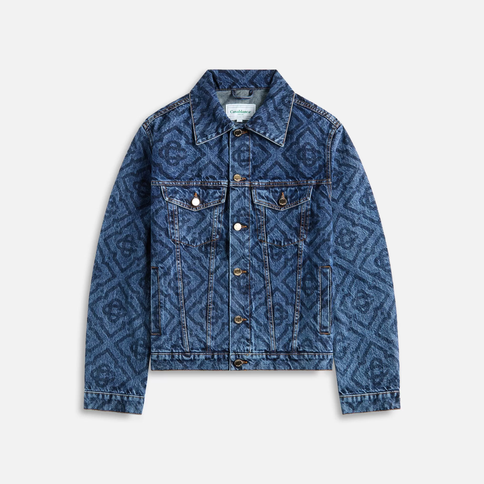 Cheap Casablanca denim jacket laser monogram Blue