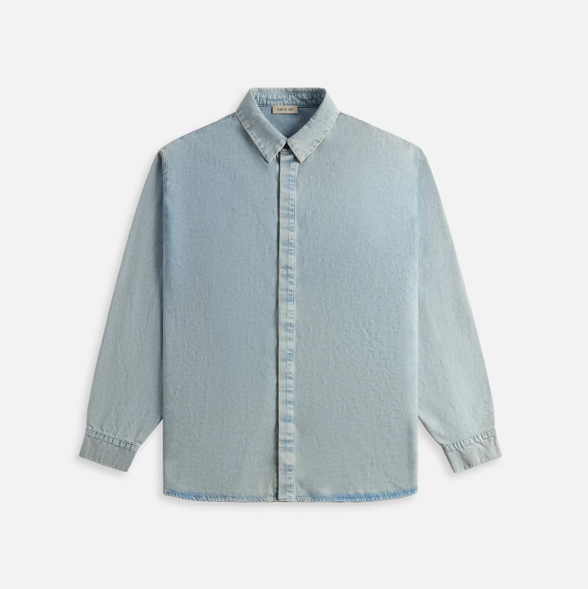 Hot Fear of God denim shirt Light Indigo