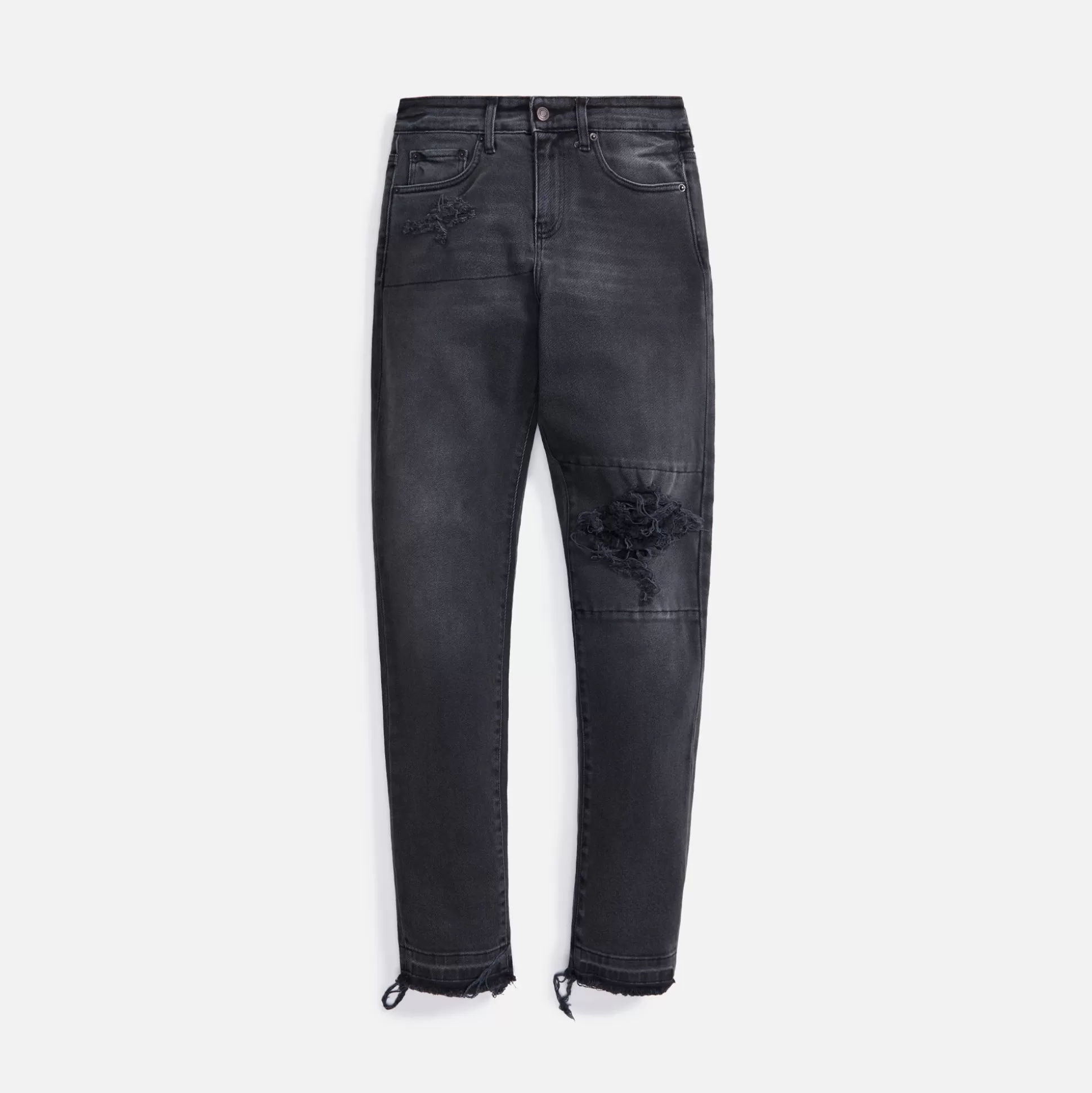 Shop Val Kristopher distressed knee denim Faded Black