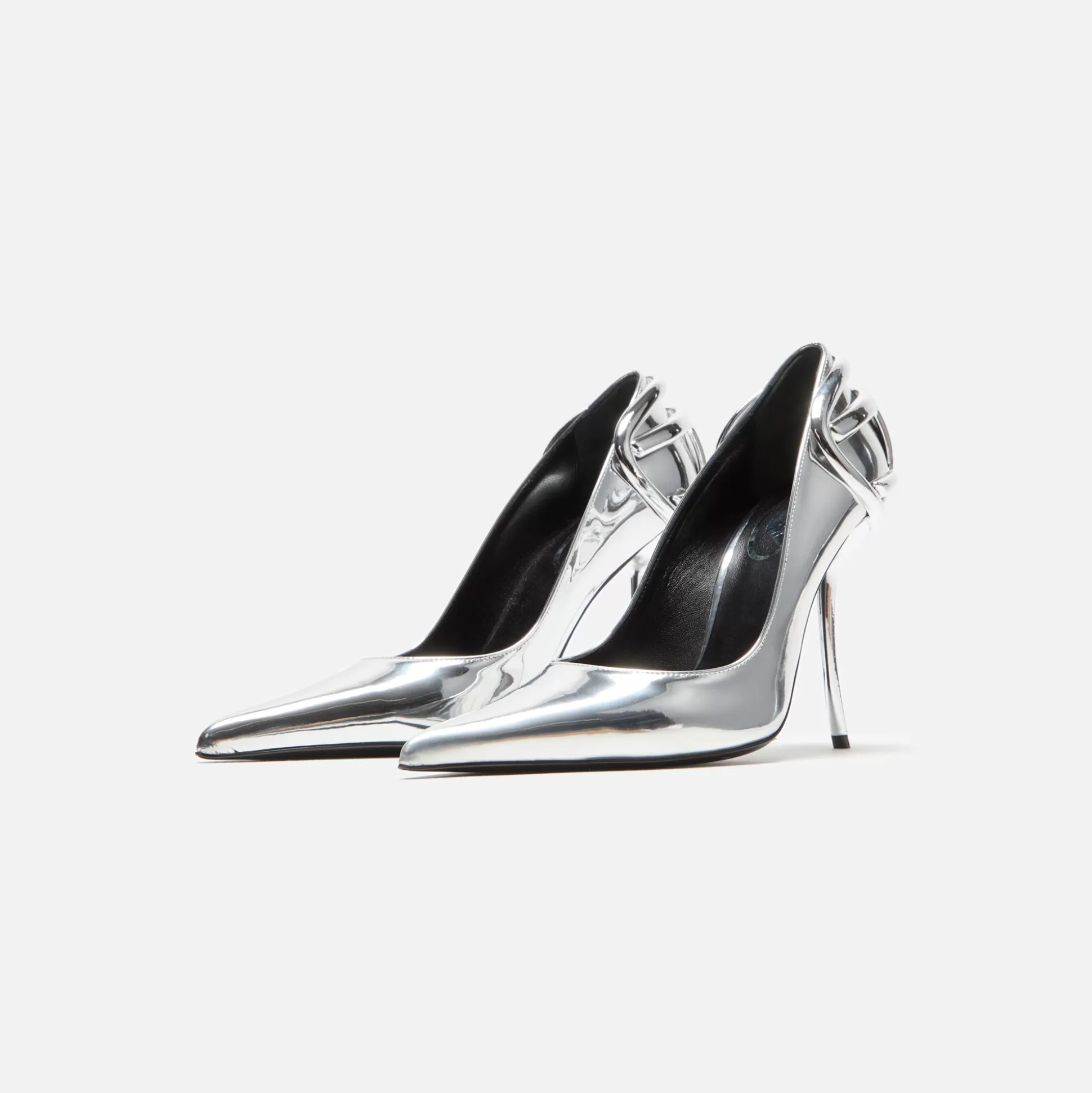 Hot Diesel d-ten & half-metallic pumps Mirror PU Silver