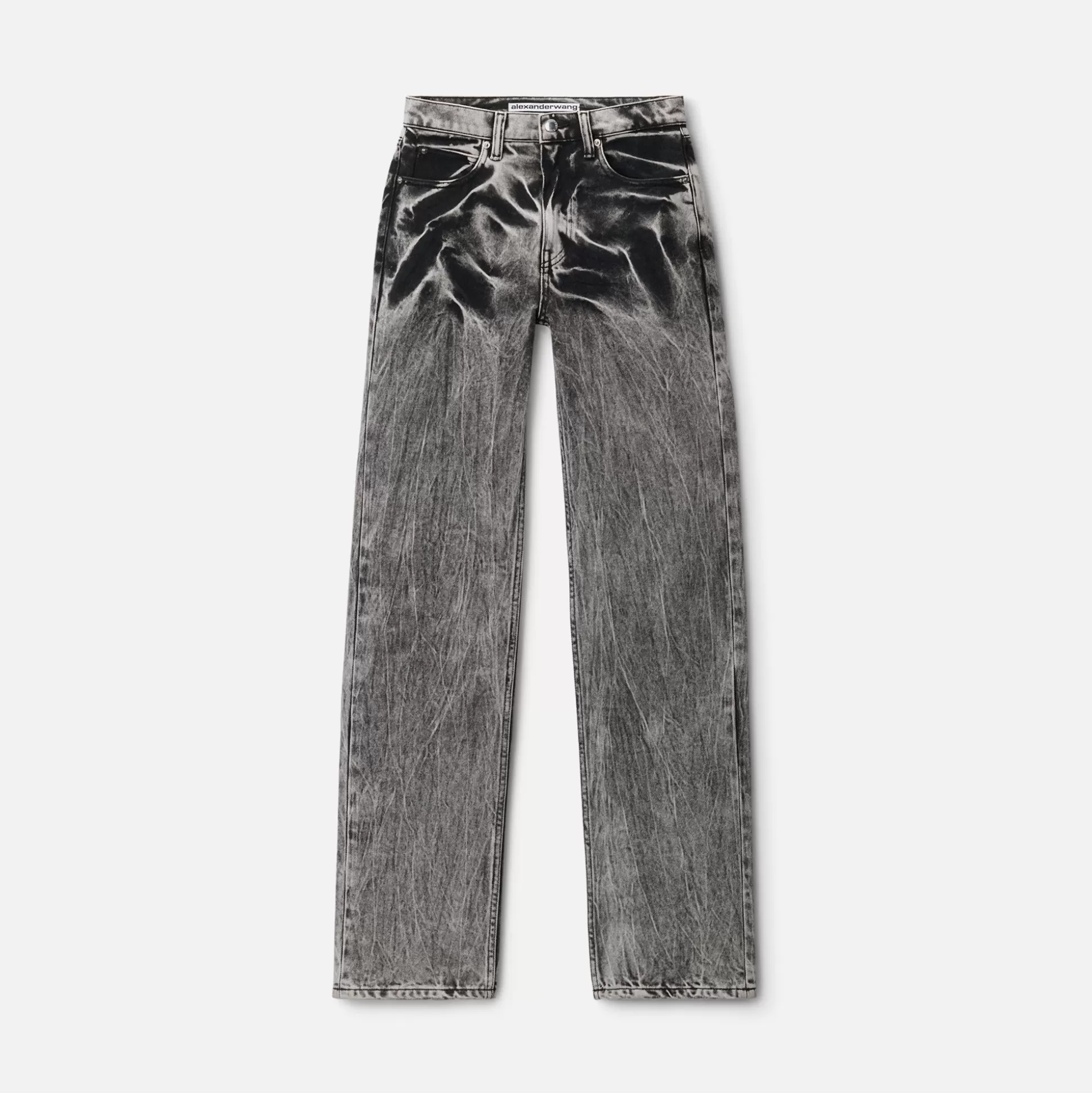 Best Sale T by Alexander Wang embroidered ez logo relaxed jean Black Acid