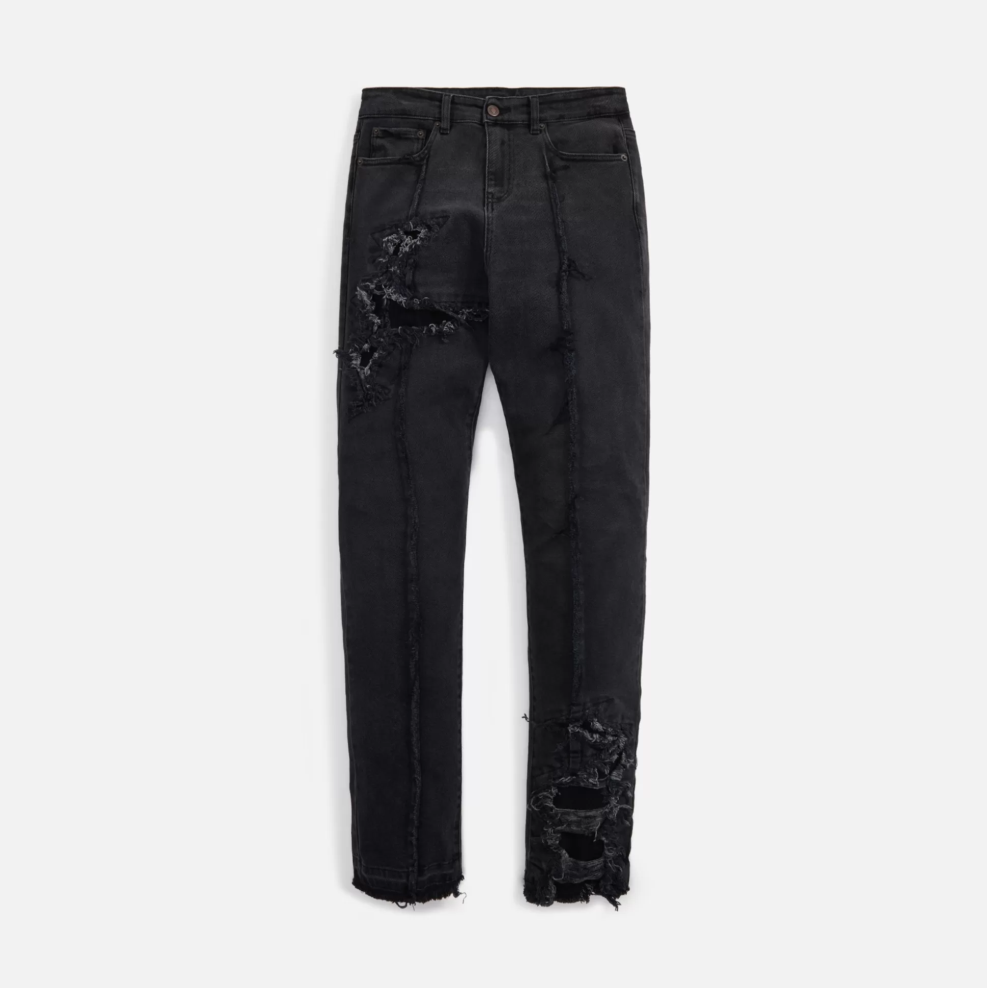 Fashion Val Kristopher eroded denim faded Black