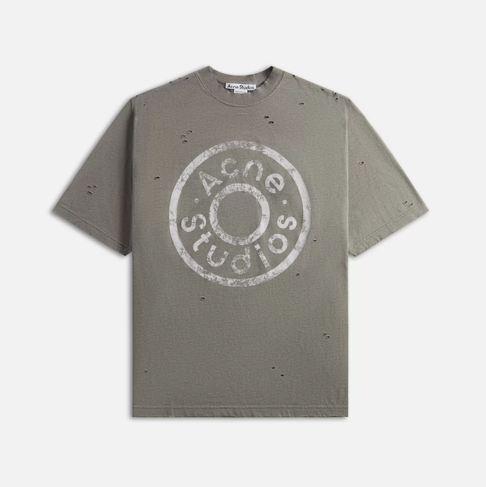 Hot Acne Studios exford u button logo tee Moss Green