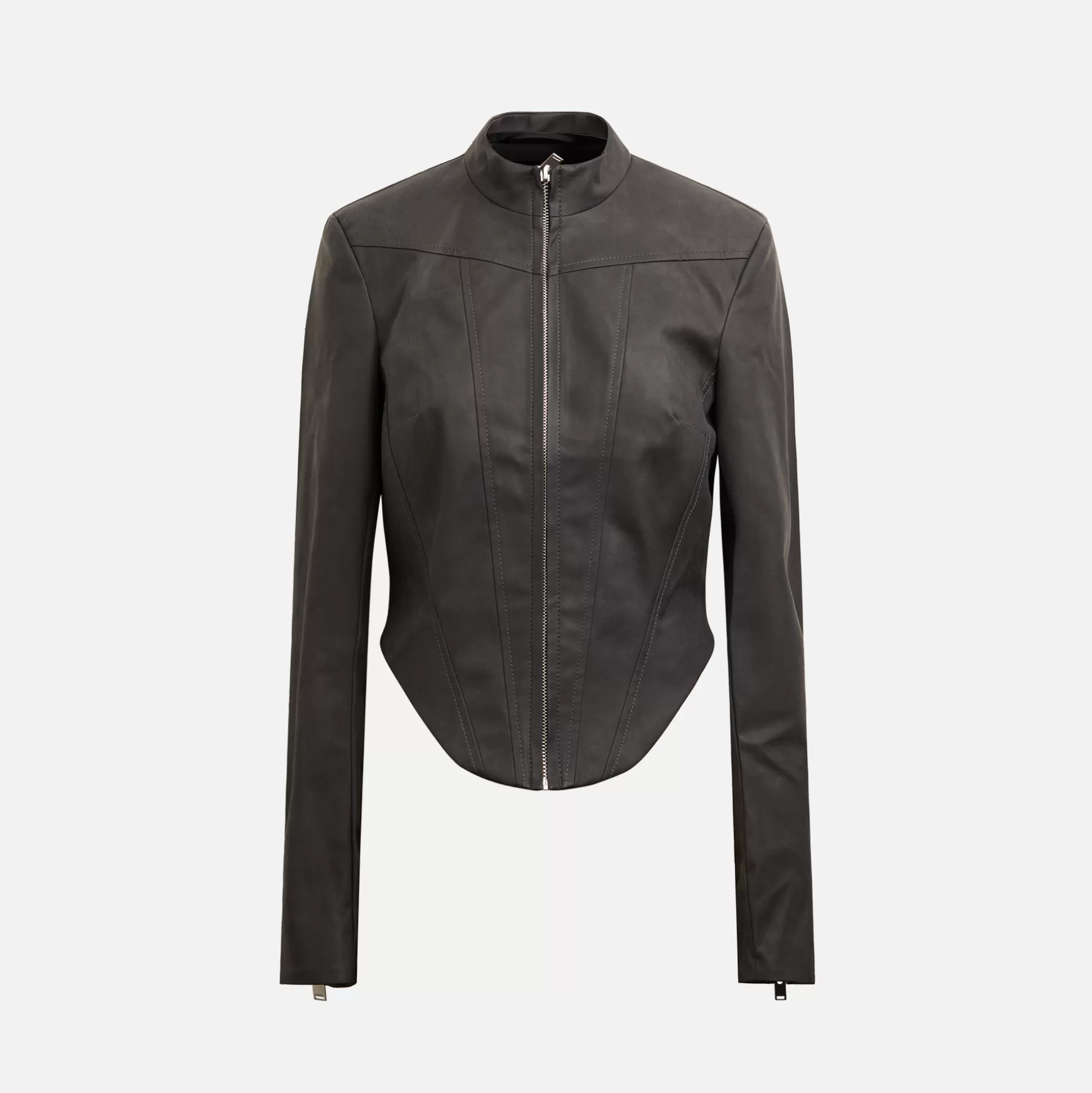 Shop MISBHV faded faux leather jacket Black