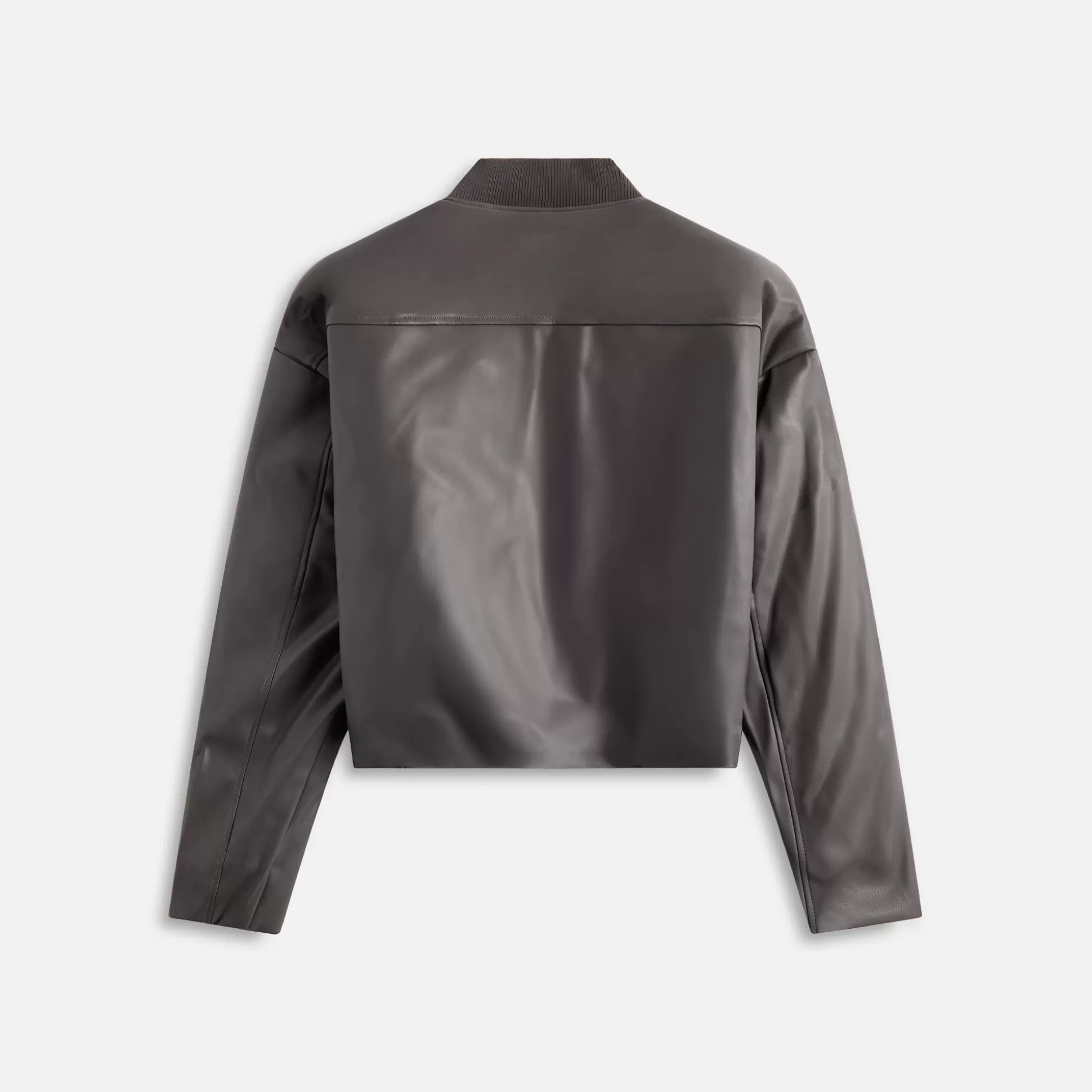 Outlet Stampd faux leather oversized cropped bomber Black