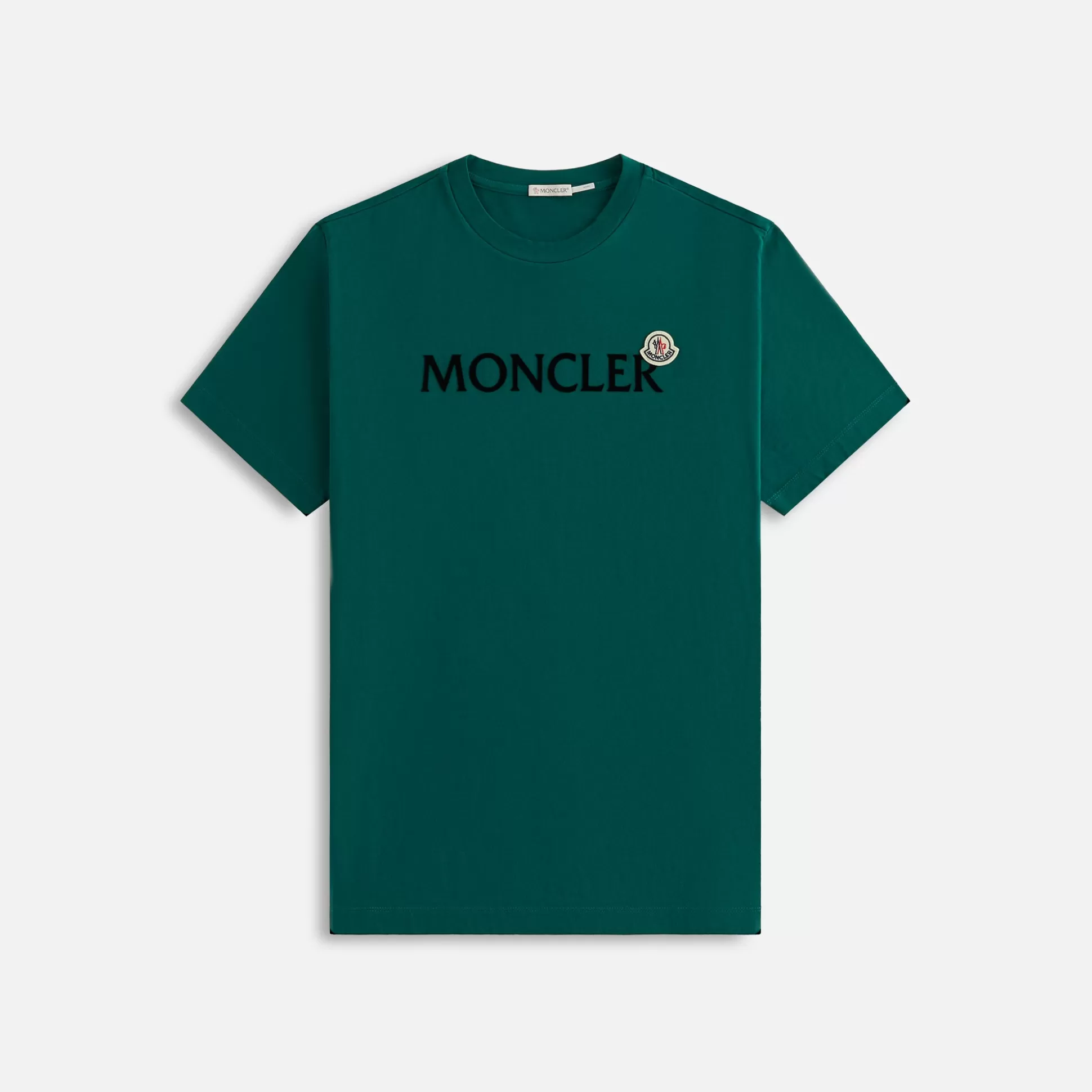 Best Moncler flocked logo tee Forest Green