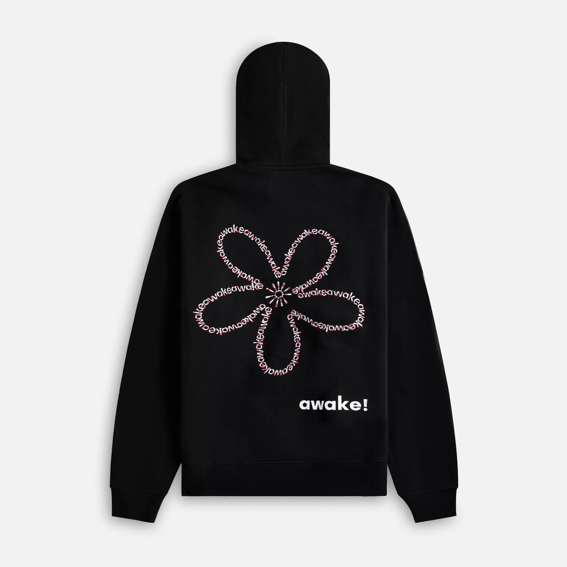 Best Awake NY flower stamp zip hoodie Black