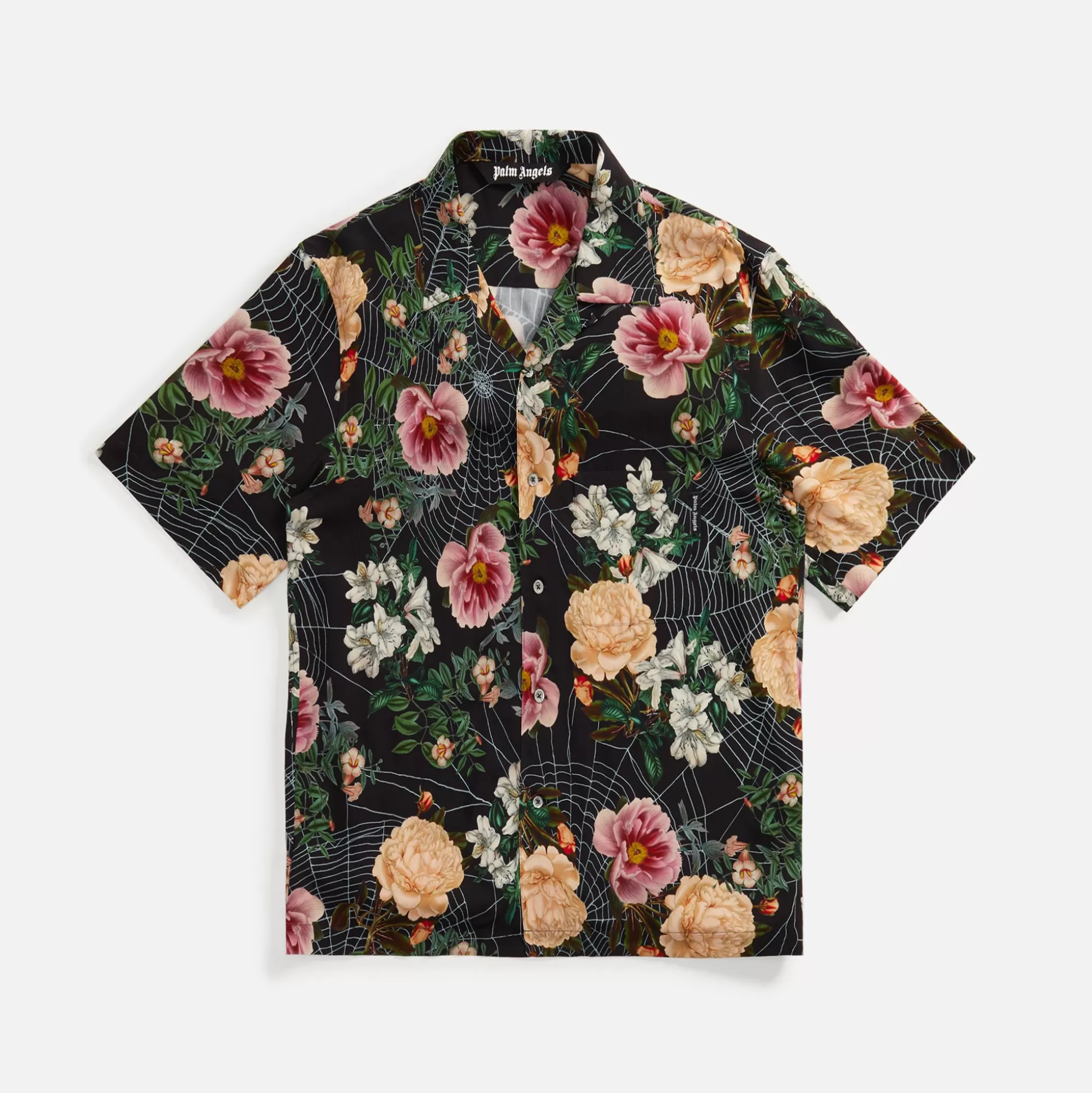 Best Palm Angels flowers print bowling shirt