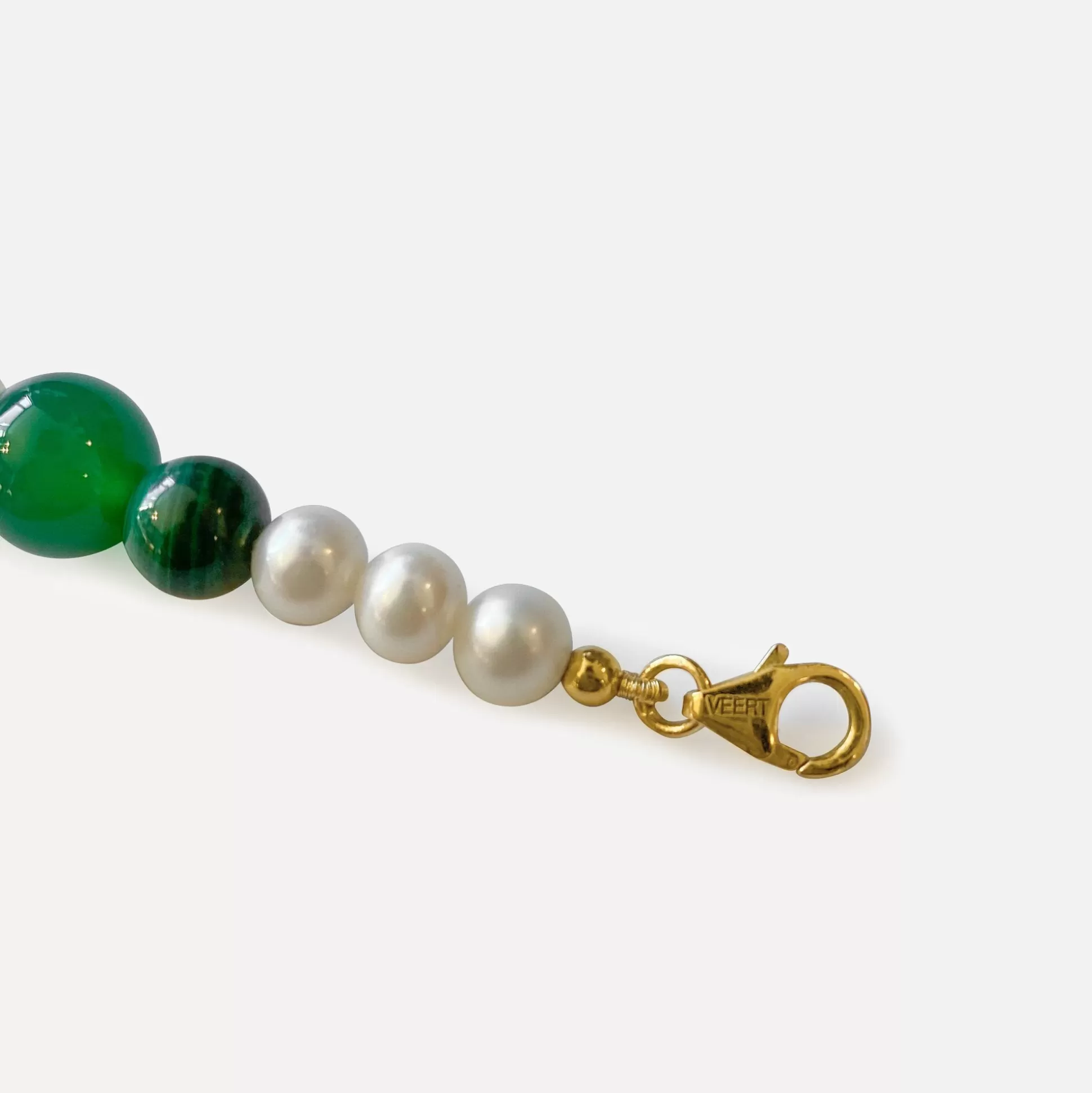 Fashion VEERT freshwater pearl onyx malachite necklace