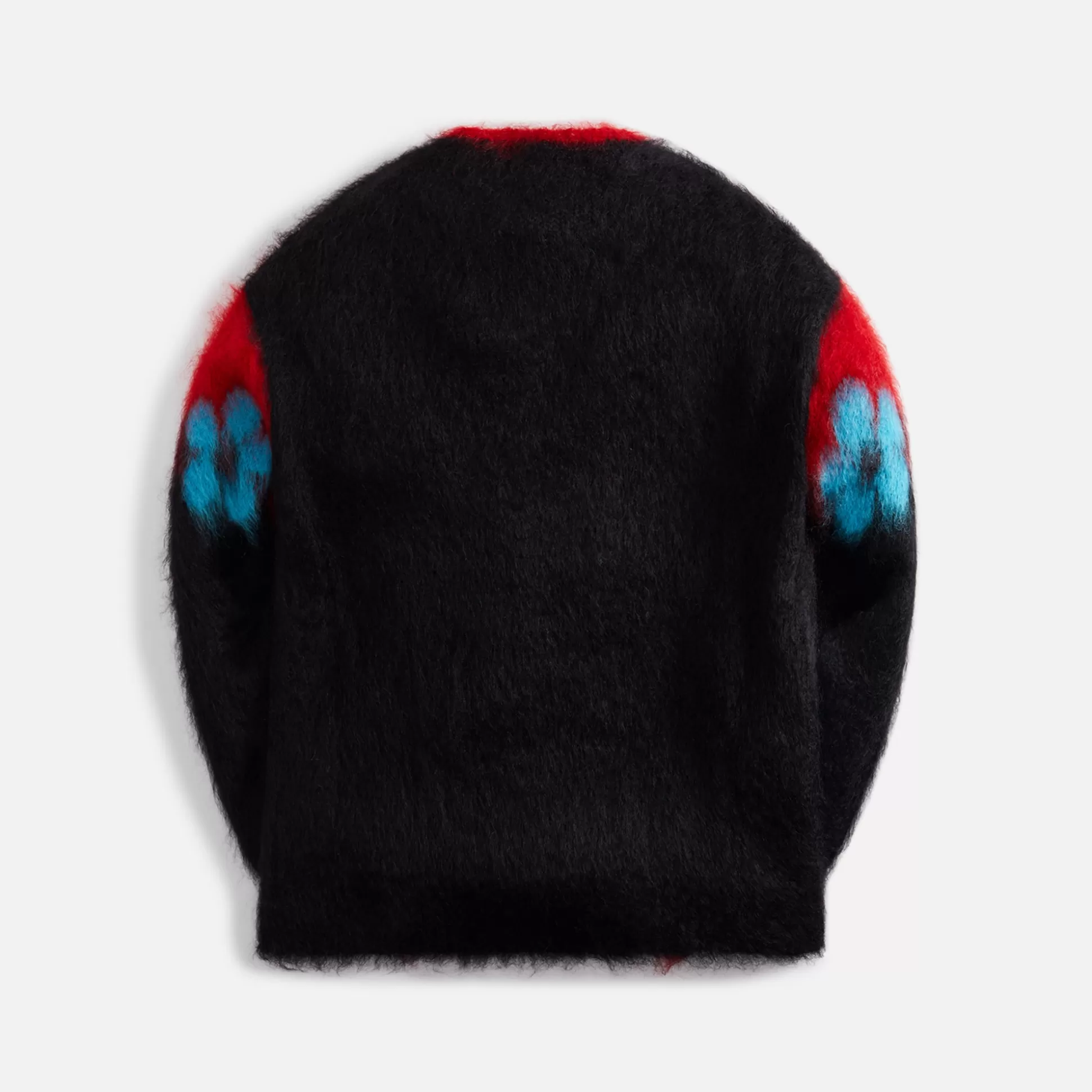 Fashion Marni fuzzy wuzzy flowers mohair blend sweater – black / red