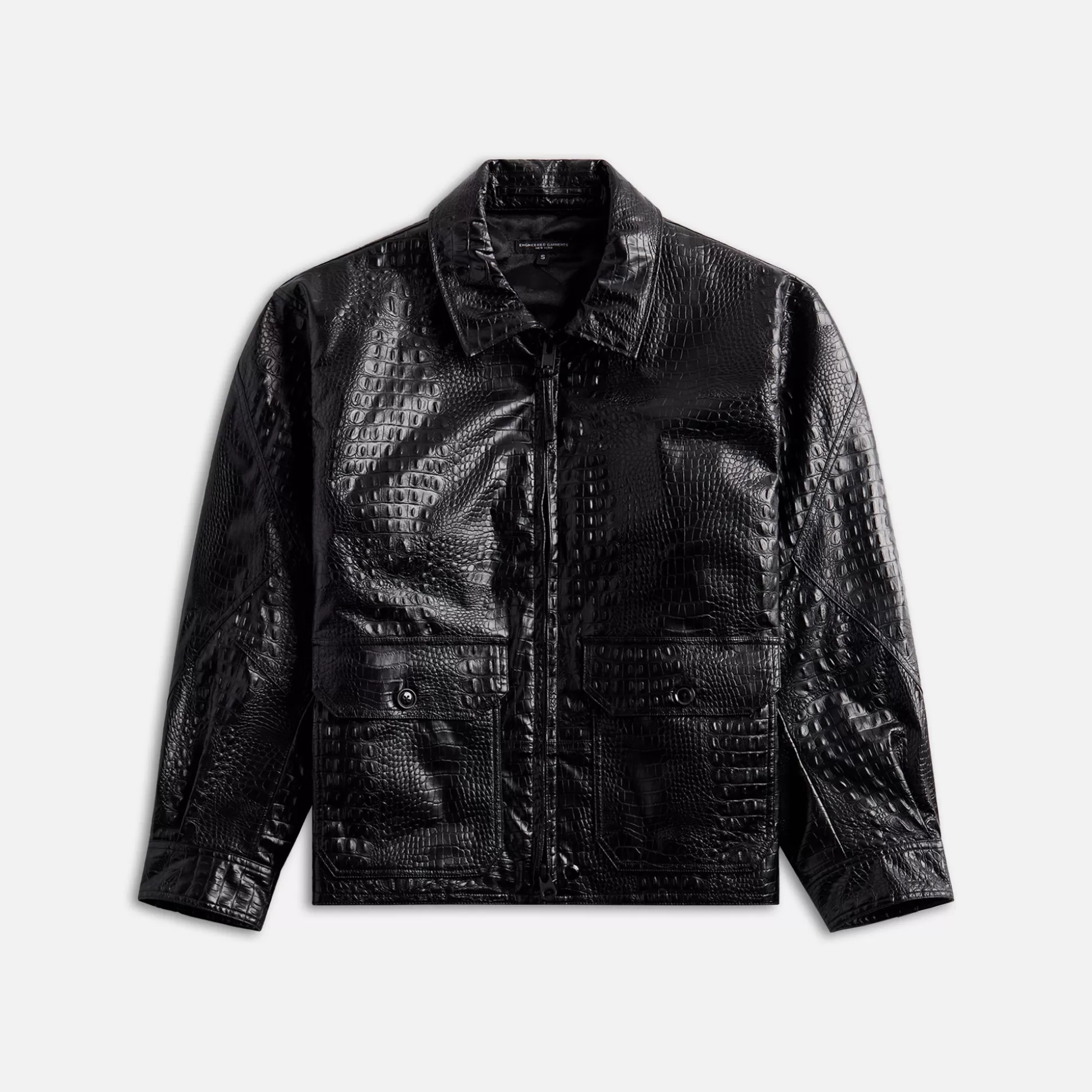 Flash Sale Engineered Garments g8 jacket alligator embossed fake leather Black