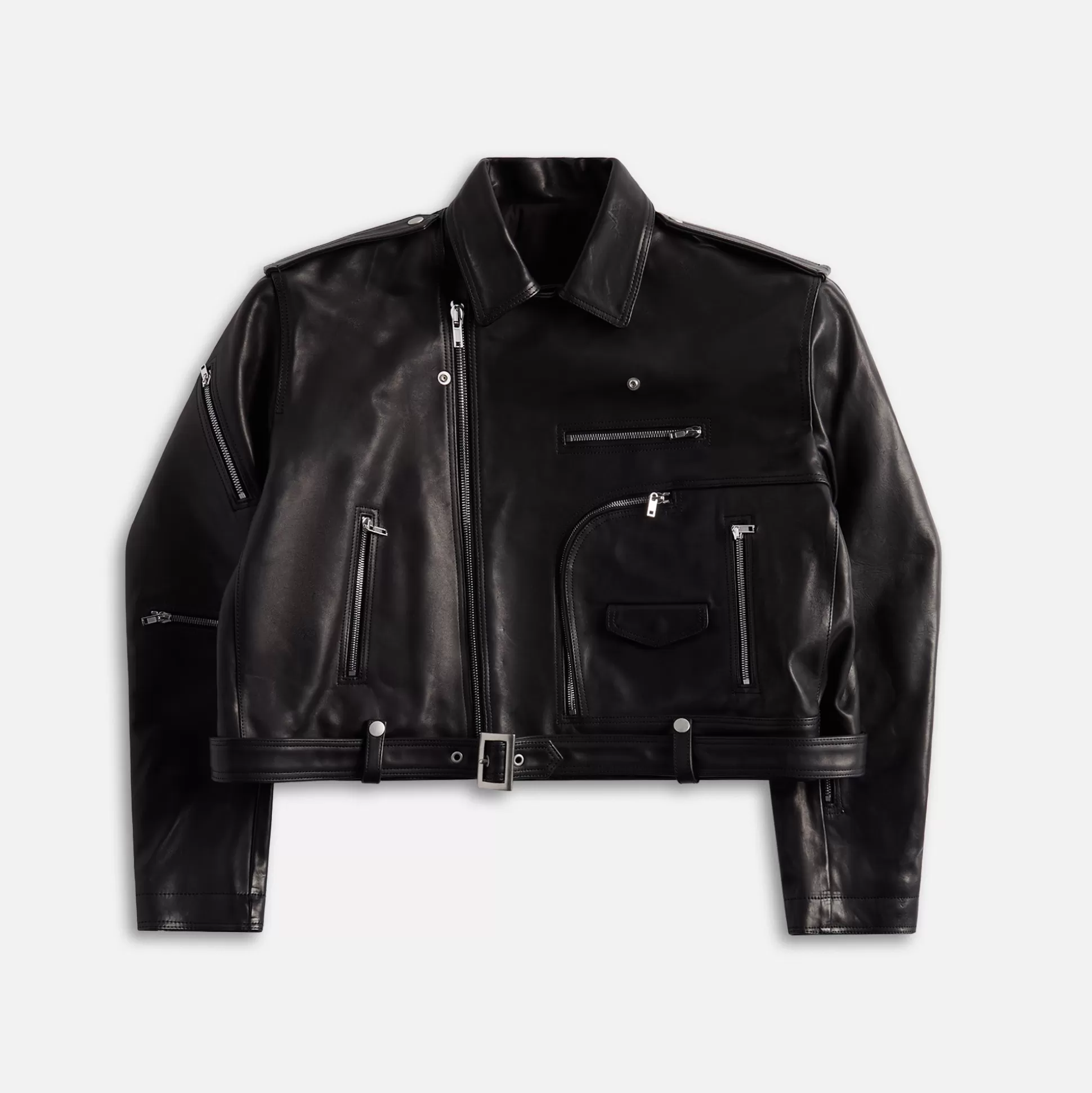 Best Rick Owens giacca in pelle cropped jumbo bauhaus stooges Black