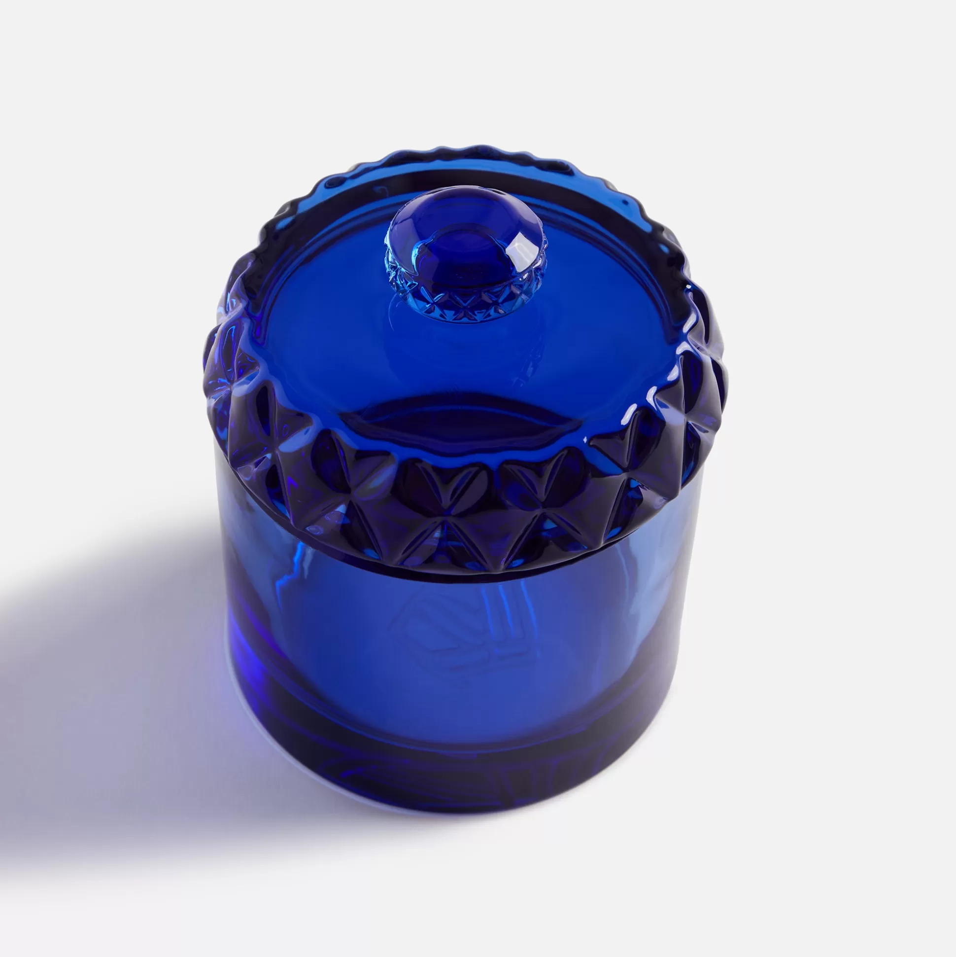 Hot Houseplant glass stash jar Cobalt