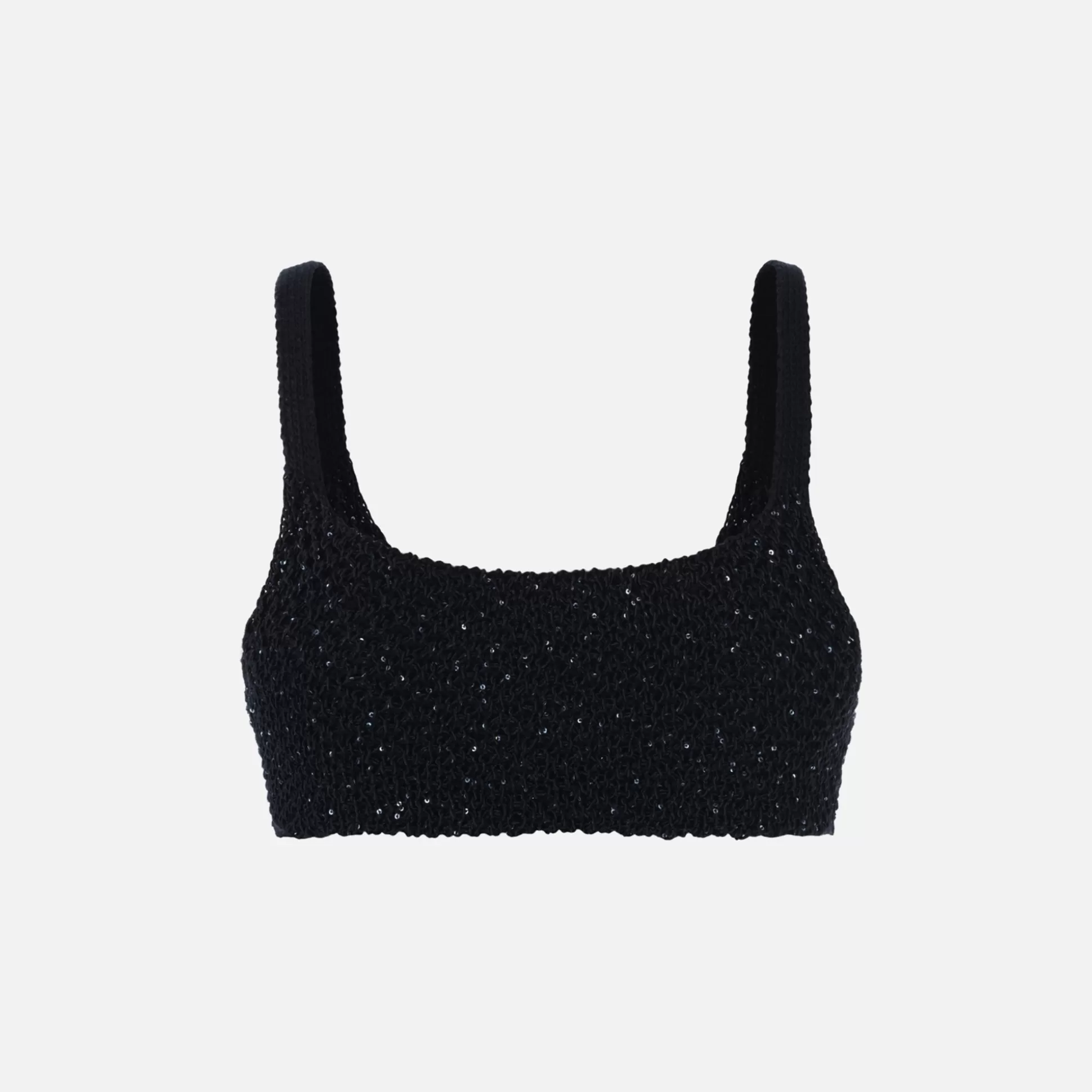 Sale Asta Resort grace sequined crop top Black