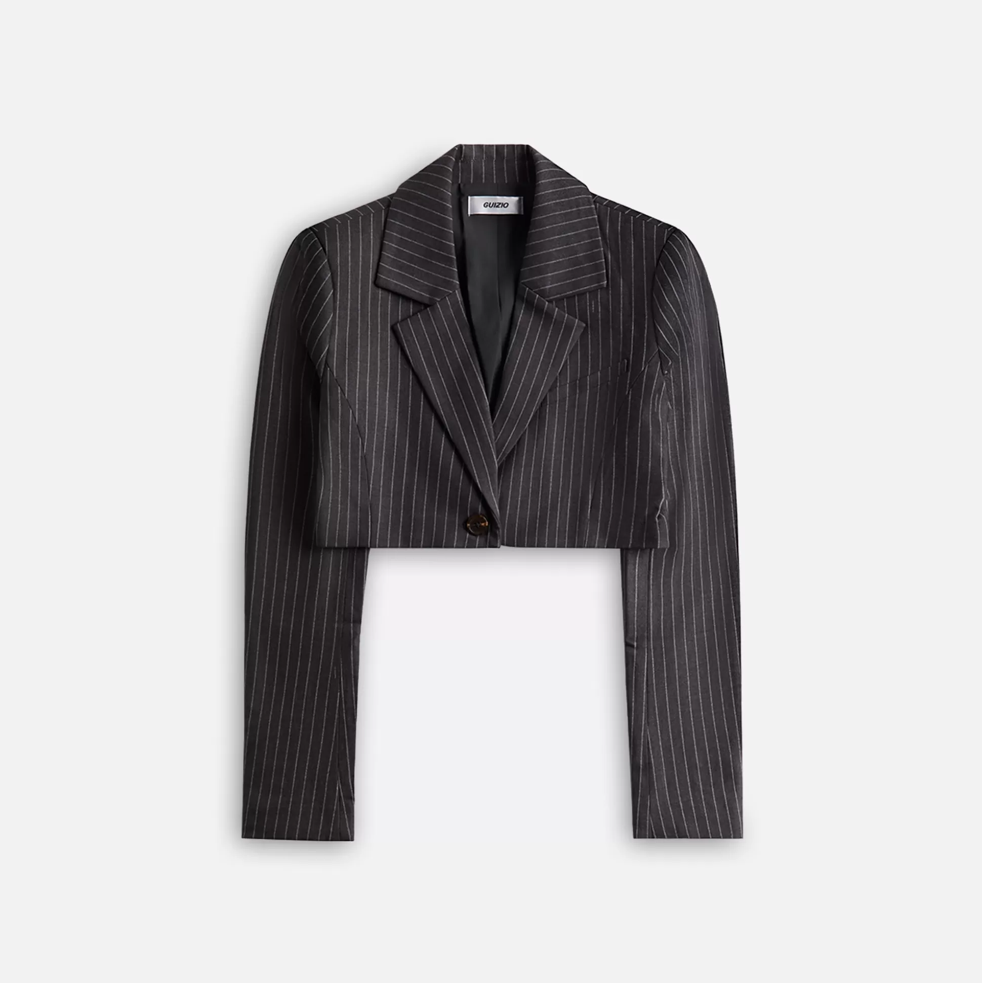 Flash Sale Danielle Guizio guizo fei pinstripe cropped blazer Charcoal