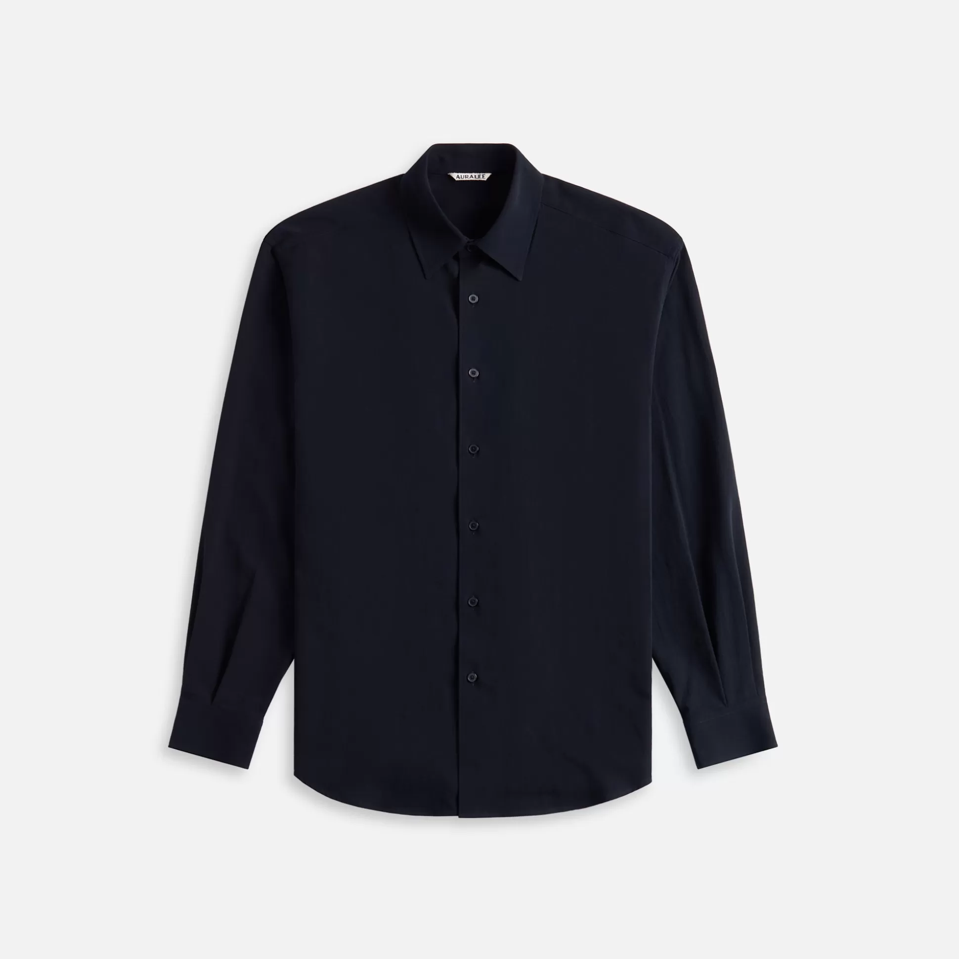 Best Auralee hard twist cotton silk viyella shirt Dark Navy