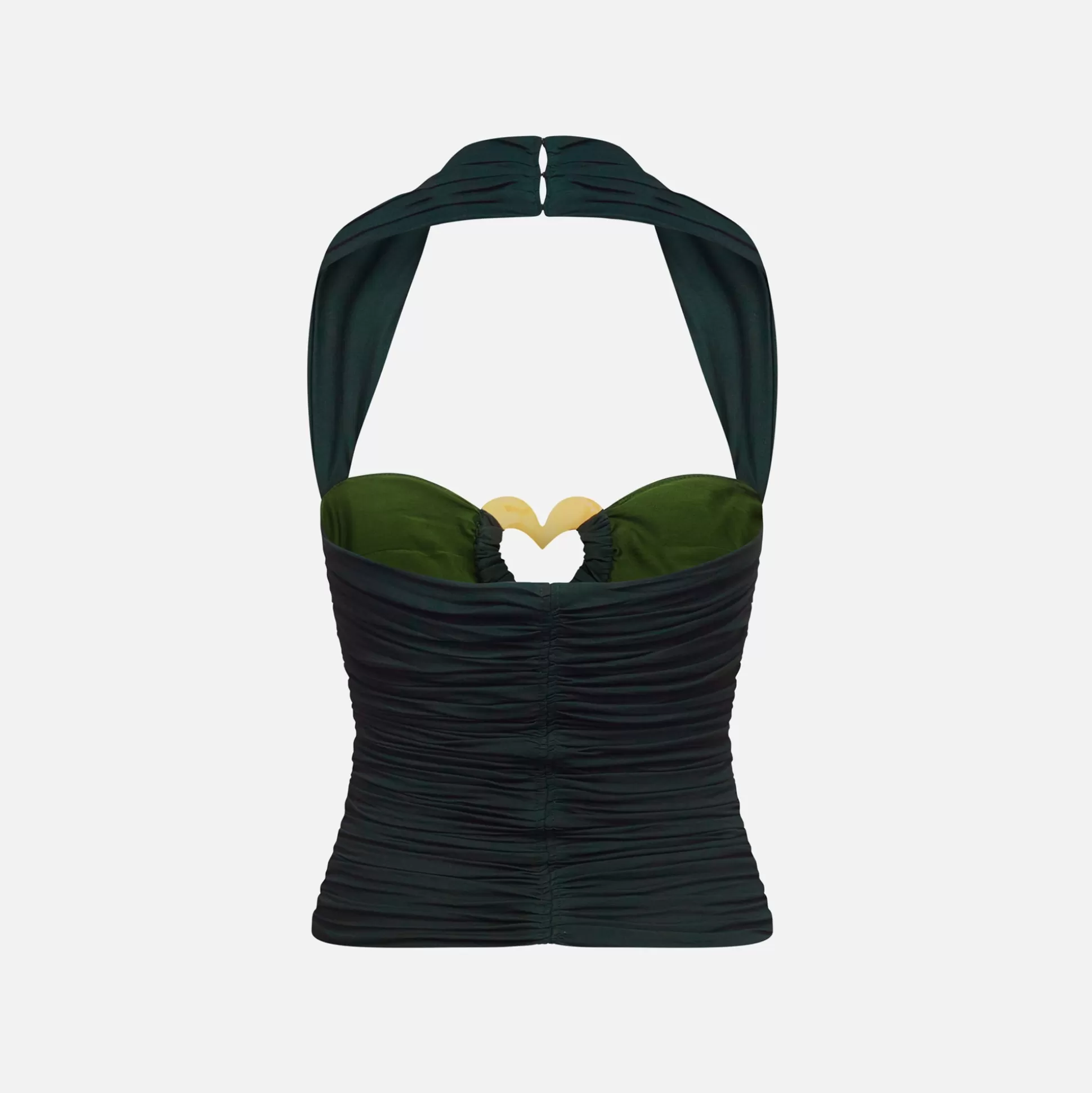 Store Area heart rouched halter top Green