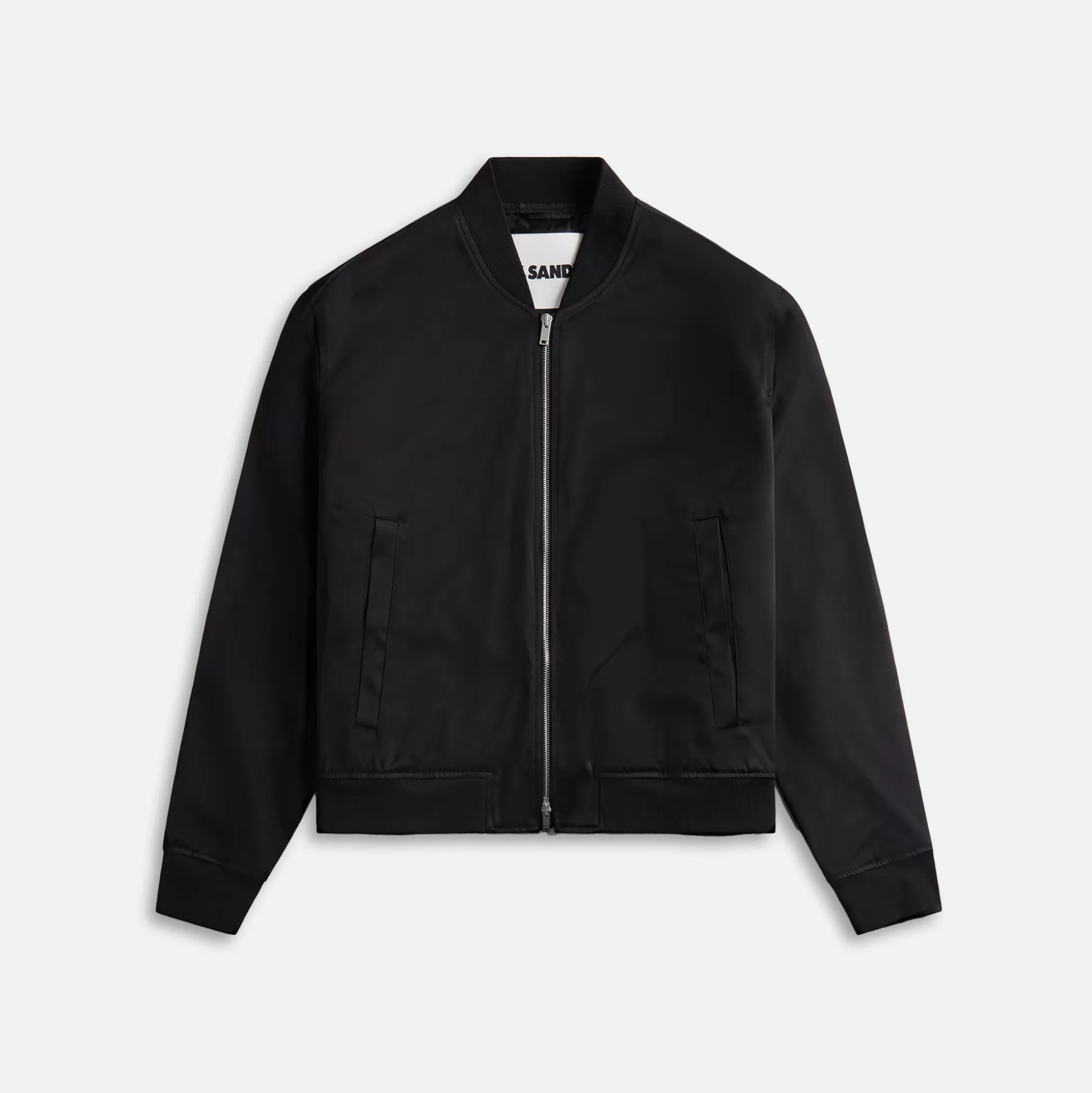 Shop Jil Sander heavy viscose silk twill jacket Black