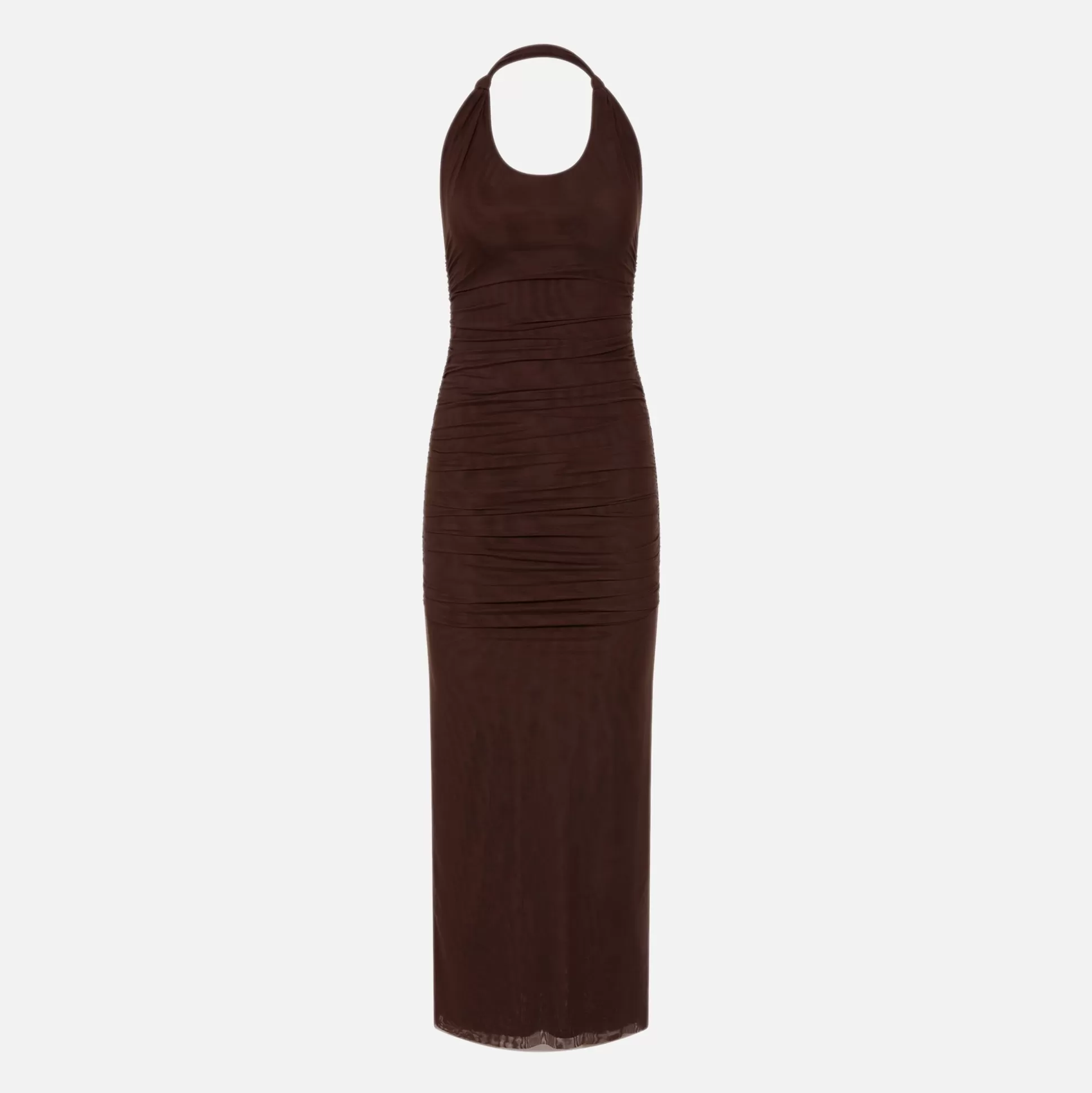 Outlet SIR jacques mesh halter midi dress Chocolate